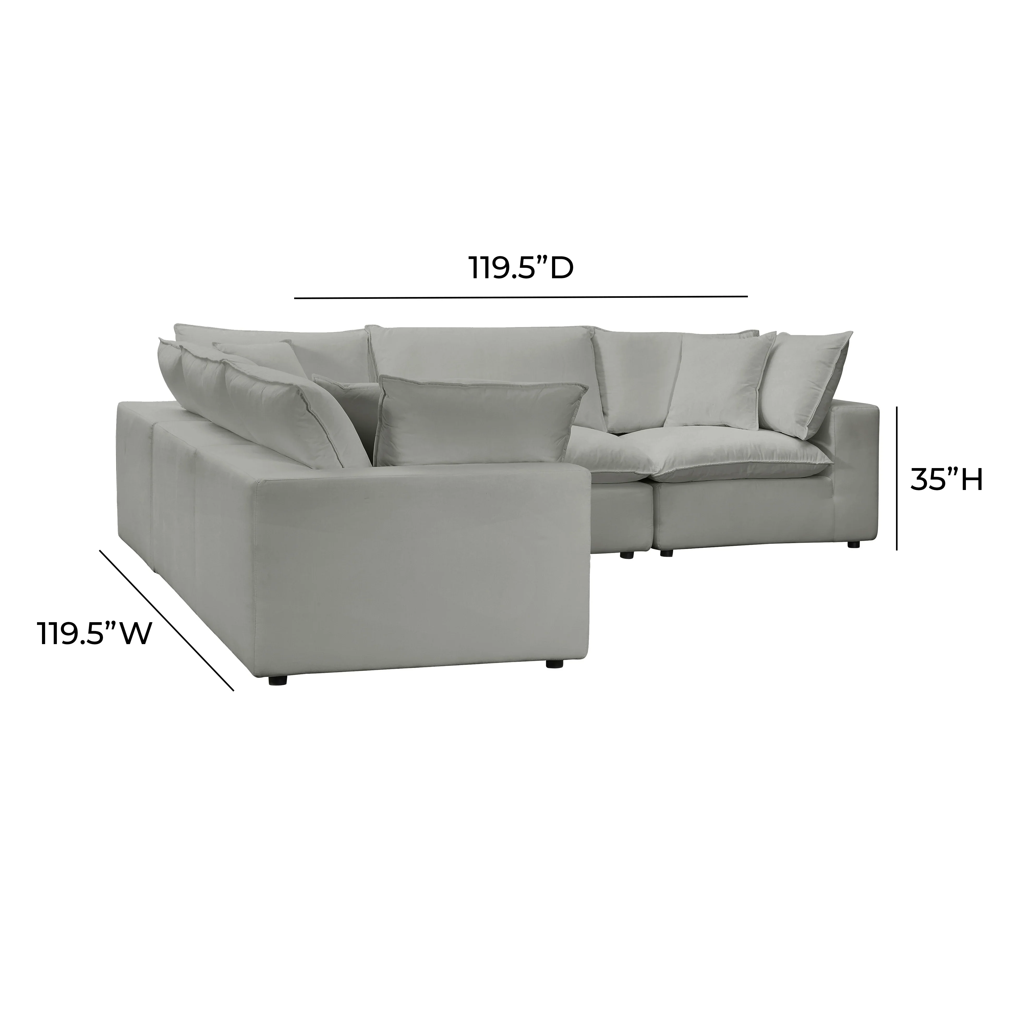 Cali 5-Piece Performance Fabric Modular L-Sectional - Image 6