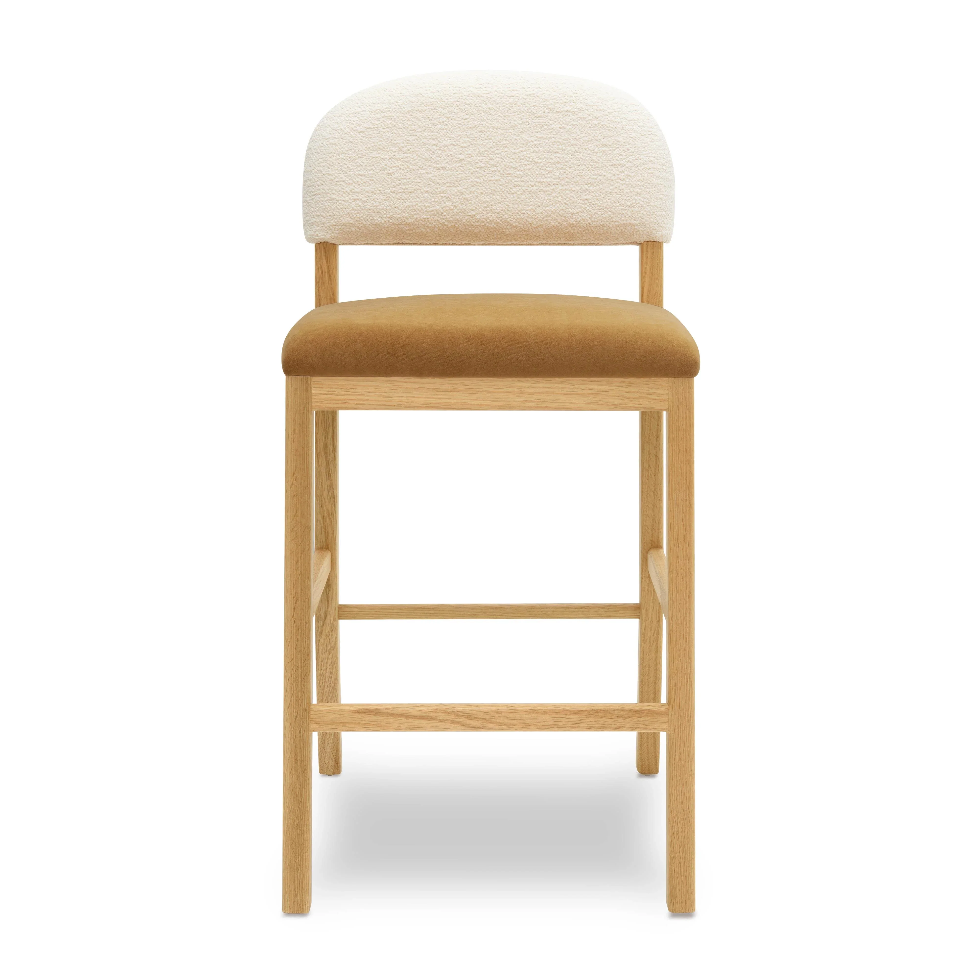 Calla Cream Performance Velvet Counter Stool - Image 10