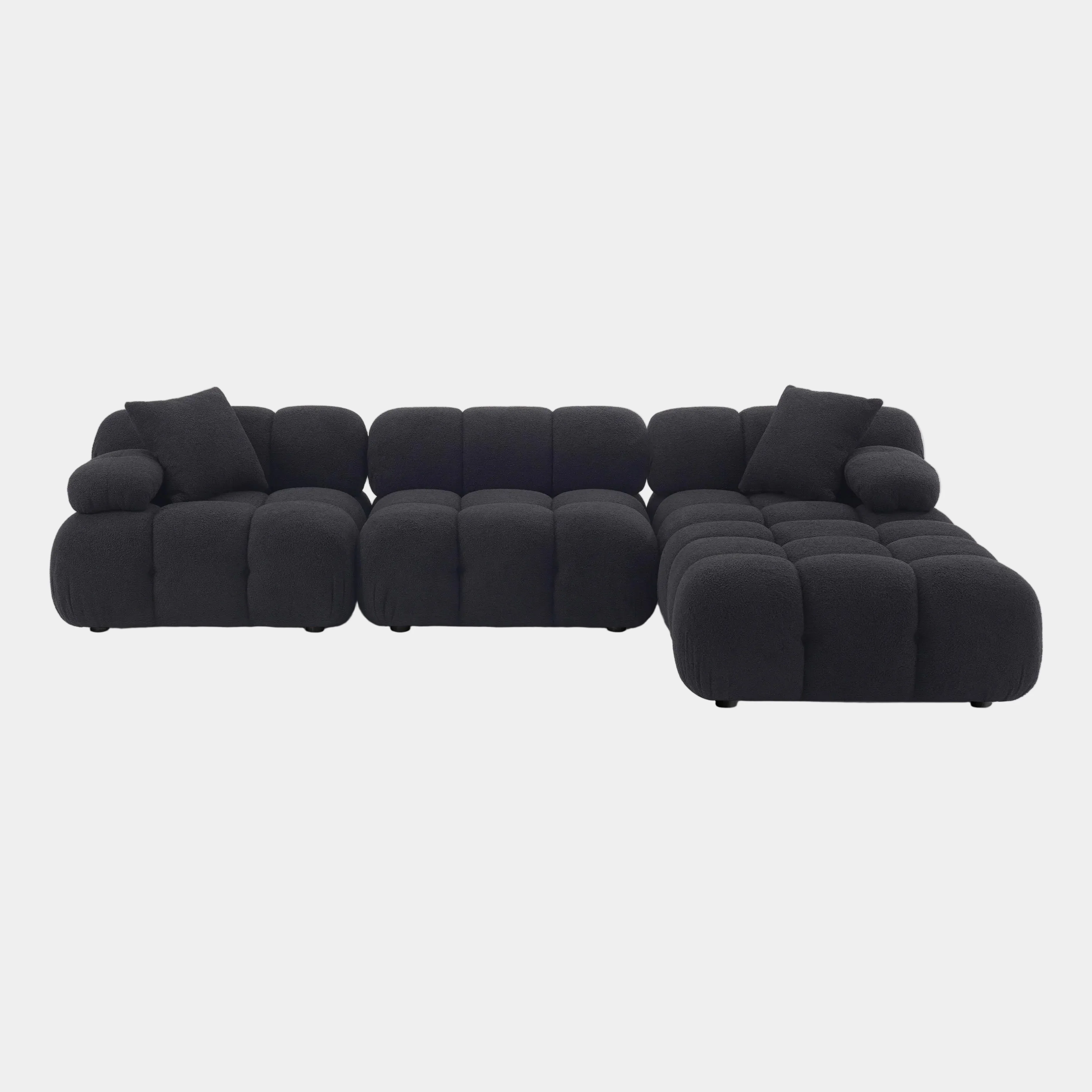 Calliope 4-Piece Performance Vegan Shearling Modular Sectional - Image 11