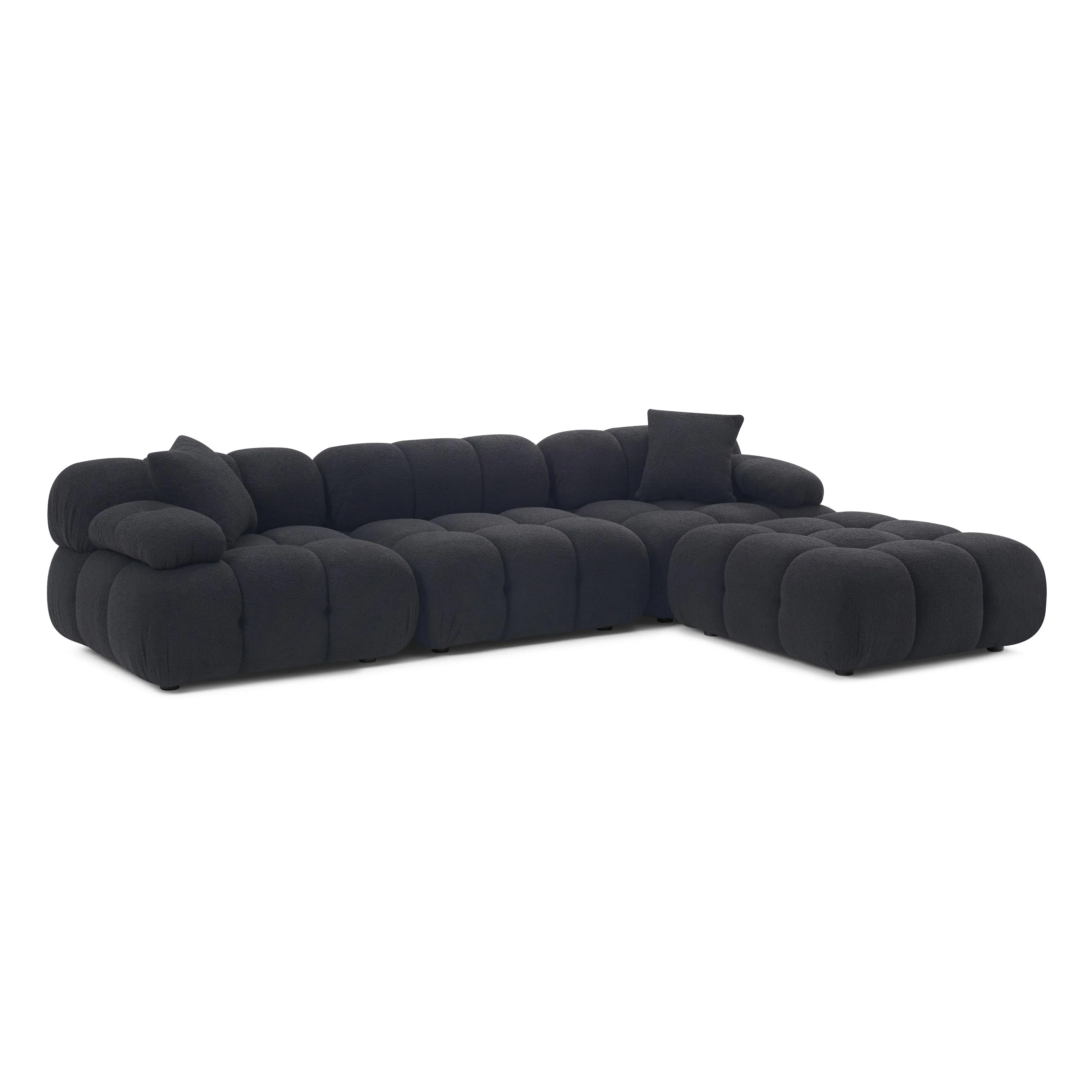 Calliope 4-Piece Performance Vegan Shearling Modular Sectional - Image 13