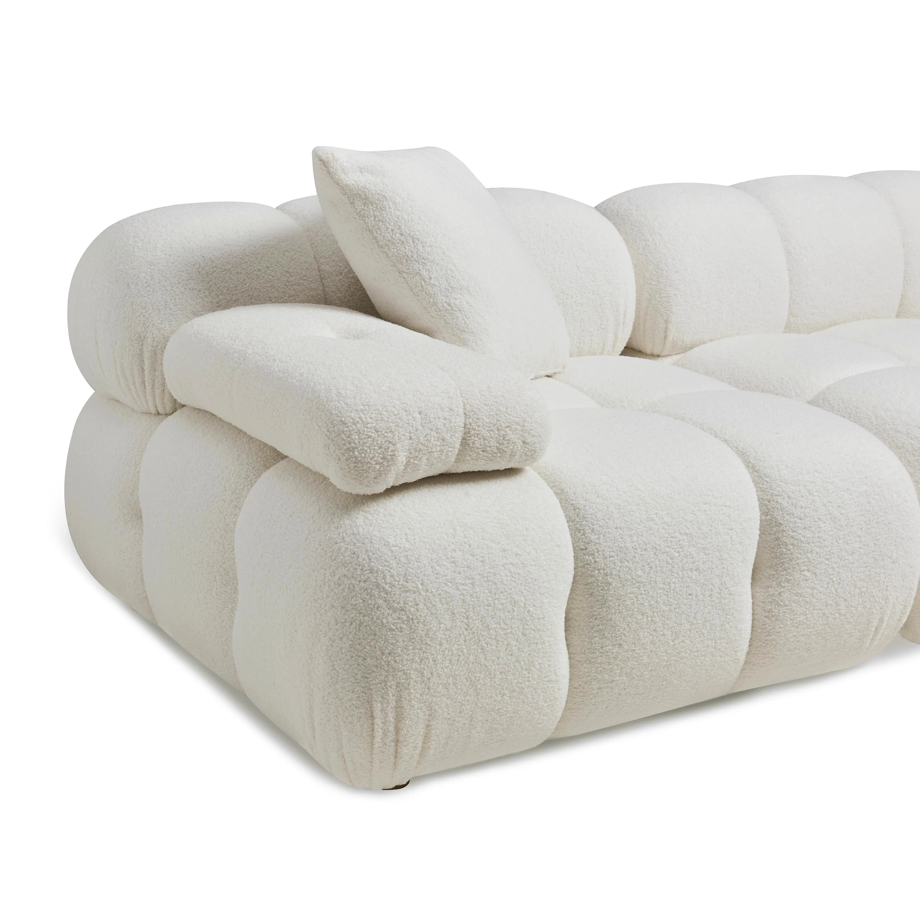 Calliope 4-Piece Performance Vegan Shearling Modular Sectional - Image 8