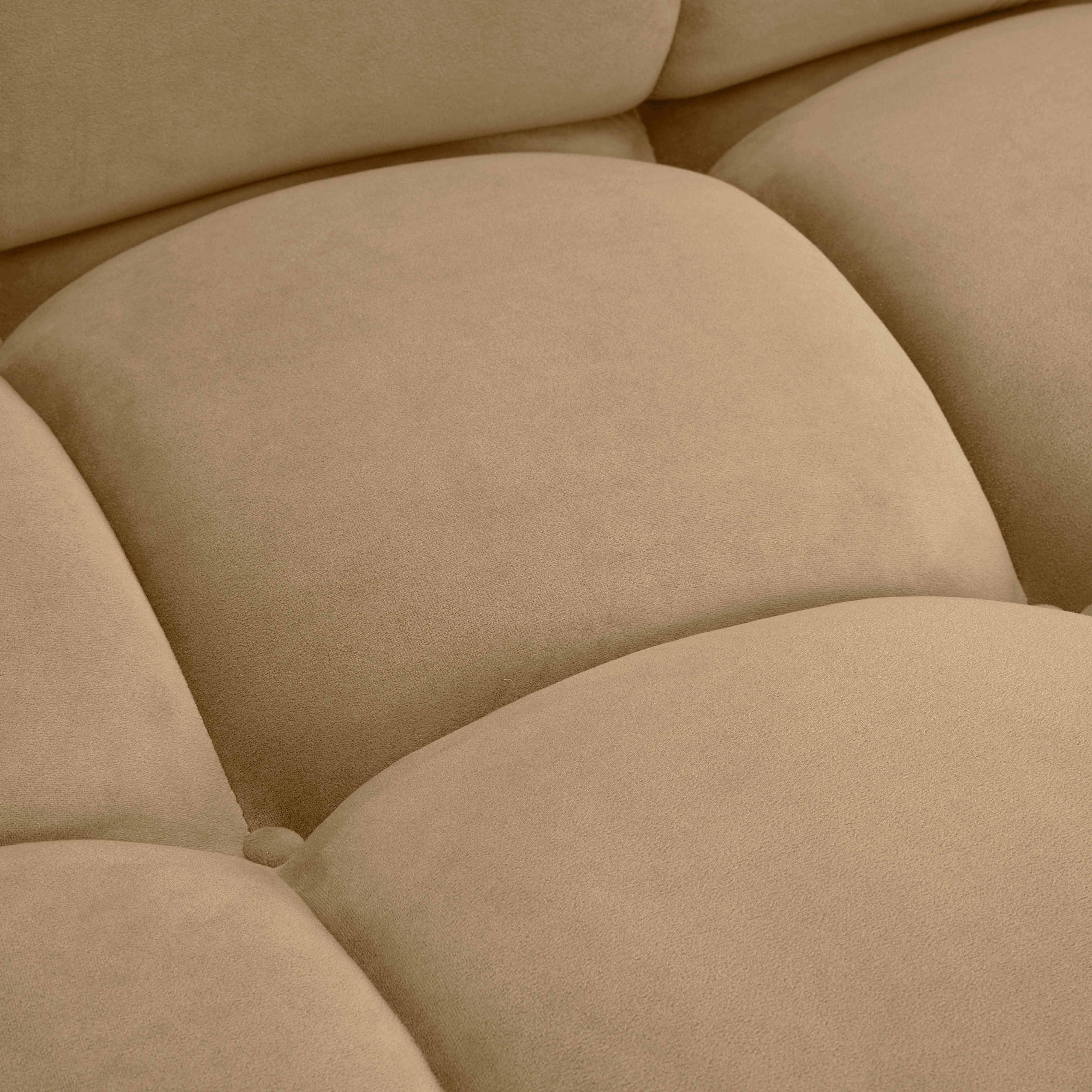 Calliope 6-piece Cafe Au Lait Performance Velvet Modular U-Sectional - Image 5