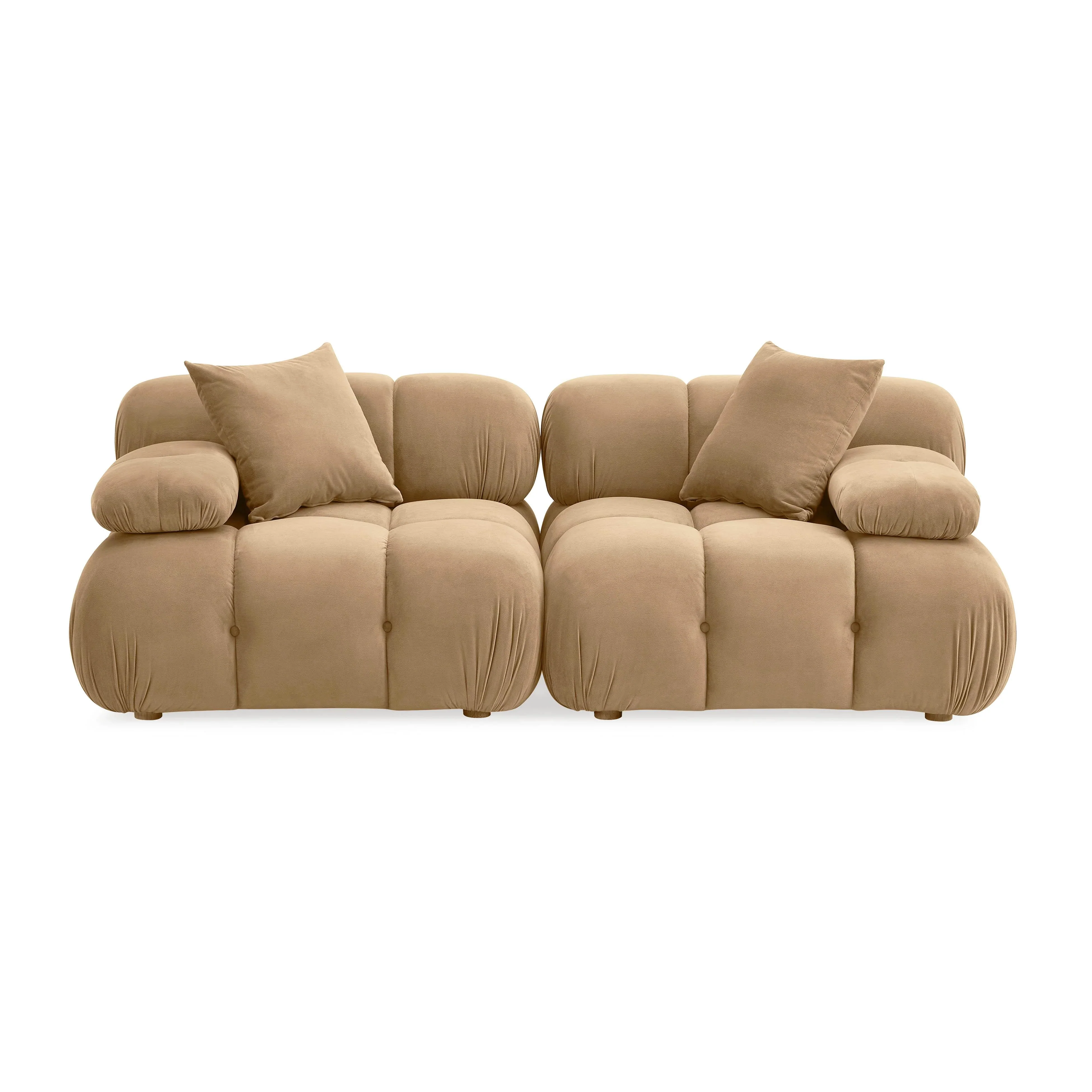Calliope 79" Cafe Au Lait Performance Velvet Modular Loveseat - Image 3
