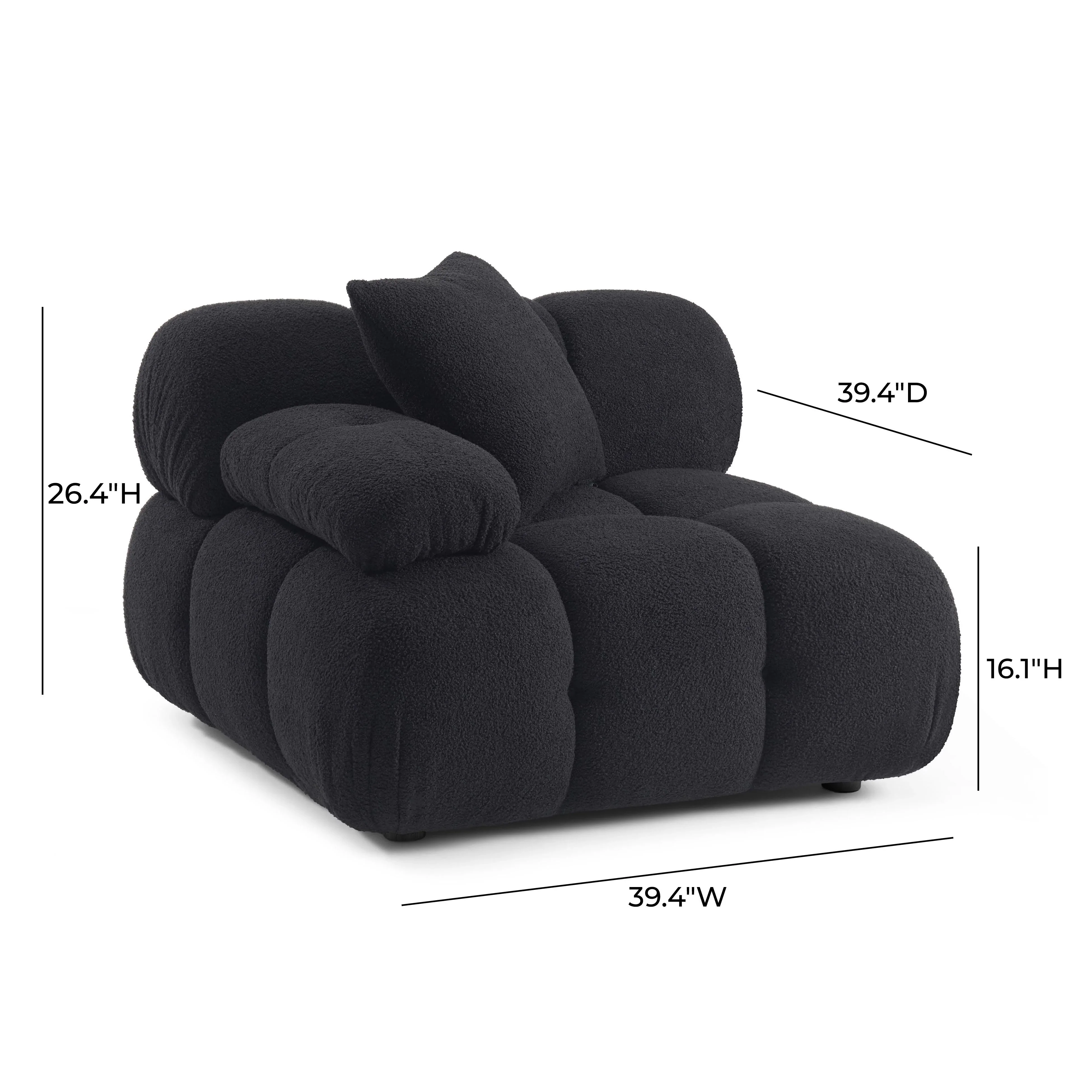 Calliope Performance Vegan Shearling Modular Corner Chair - Image 13
