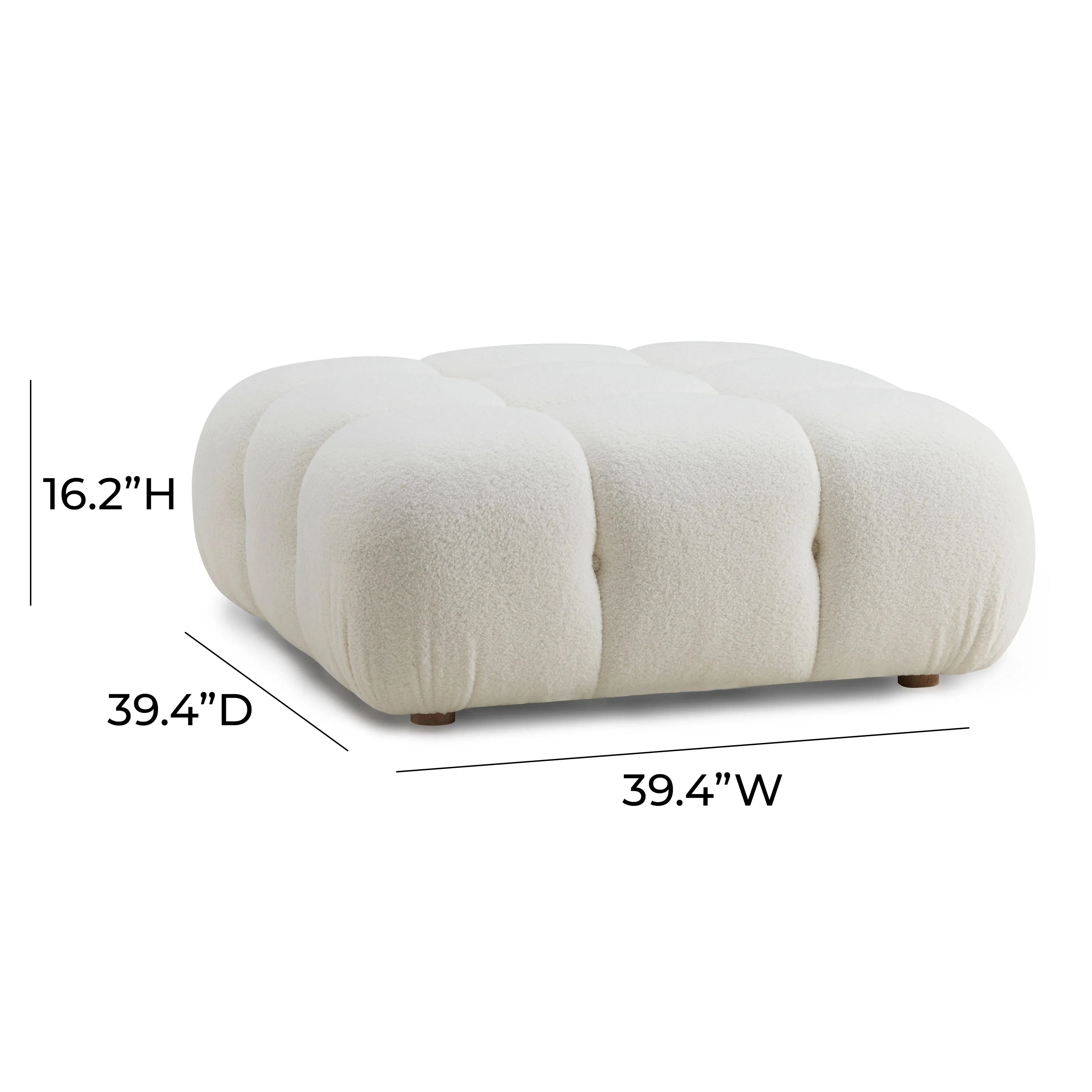 Calliope Performance Vegan Shearling Modular Ottoman - Image 5