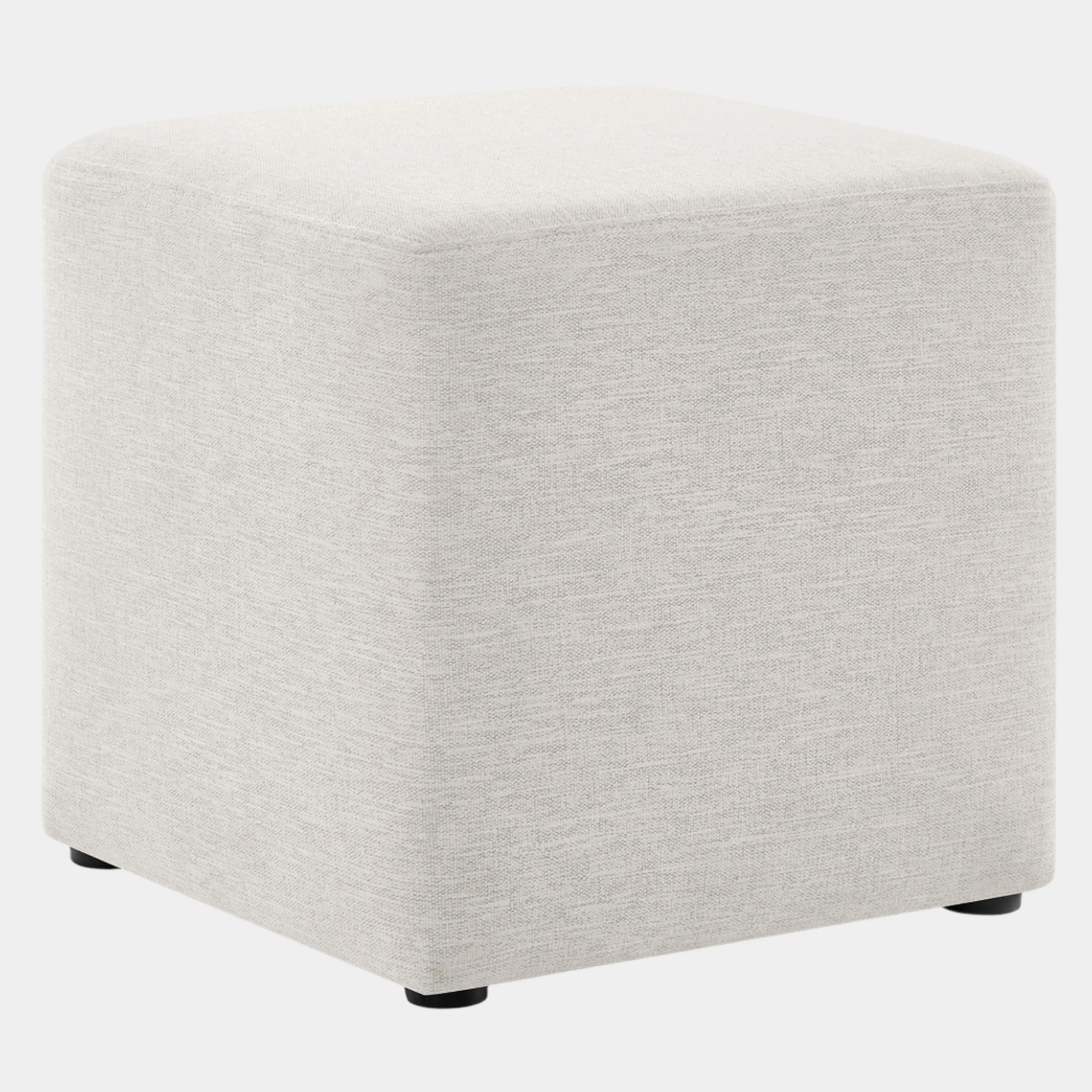 Callum Square Woven Heathered Fabric Upholstered Ottoman - Image 10