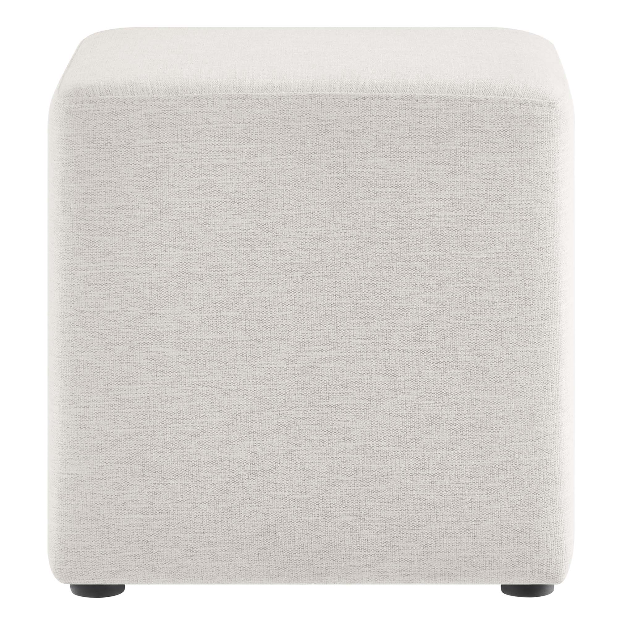Callum Square Woven Heathered Fabric Upholstered Ottoman - Image 16