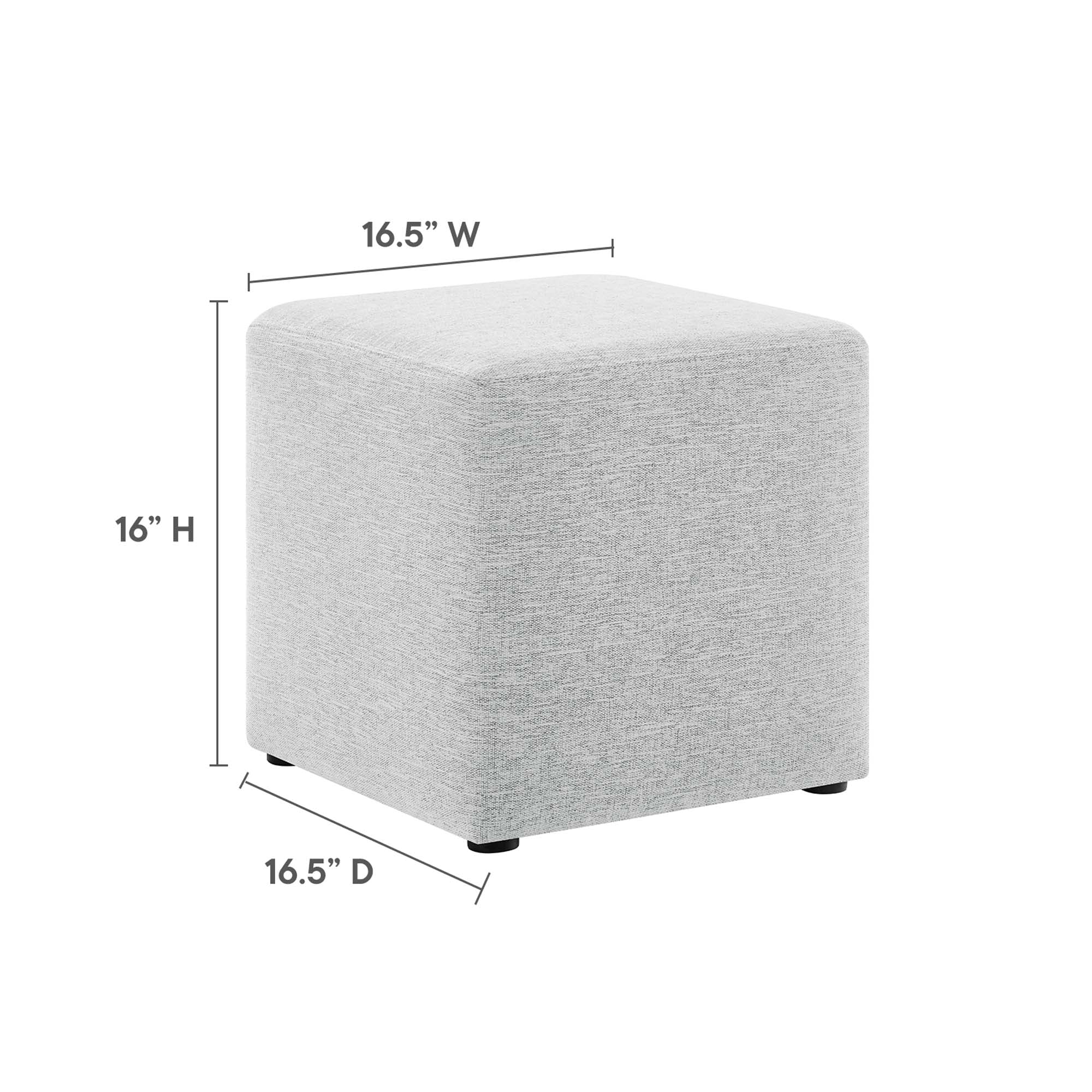 Callum Square Woven Heathered Fabric Upholstered Ottoman - Image 24