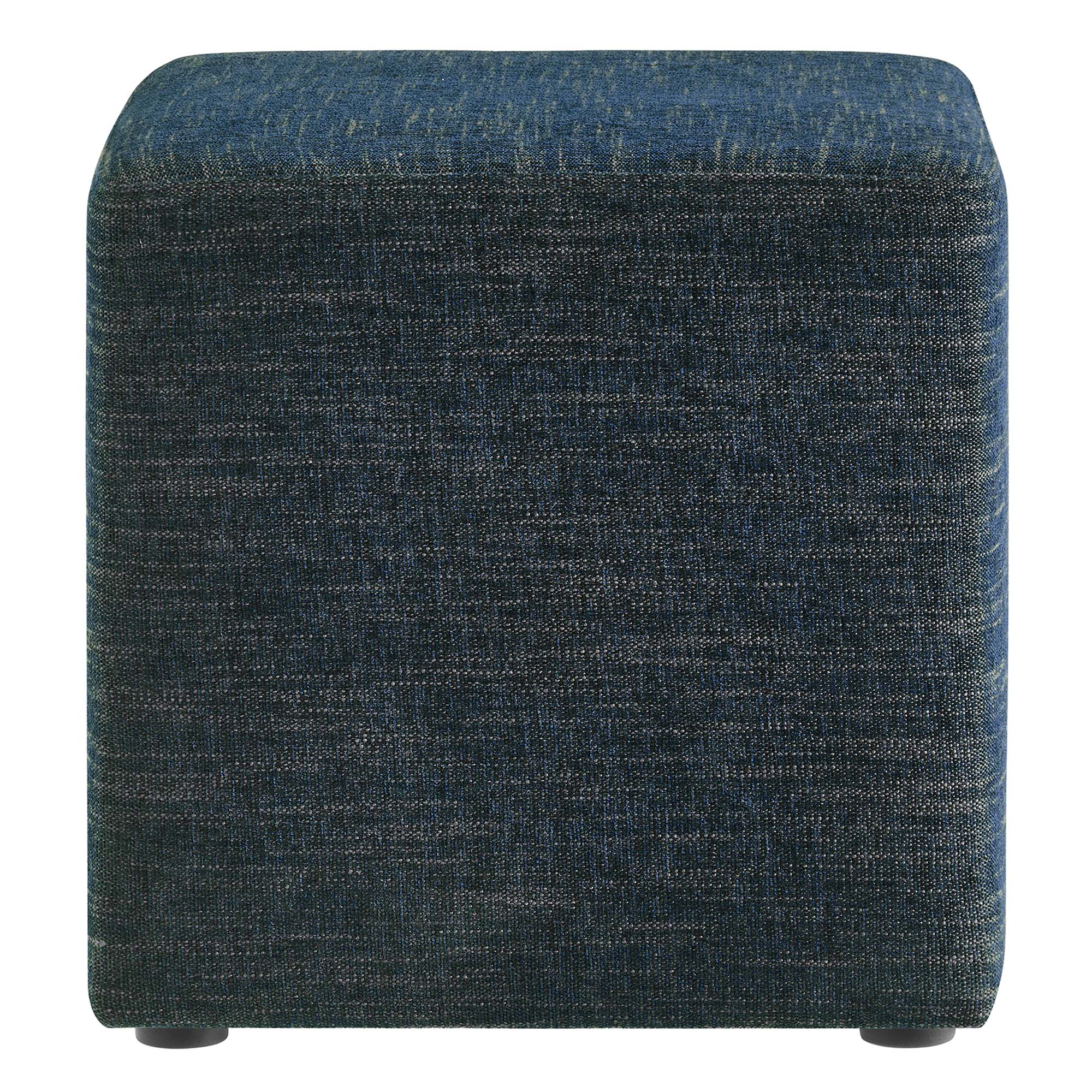 Callum Square Woven Heathered Fabric Upholstered Ottoman - Image 6