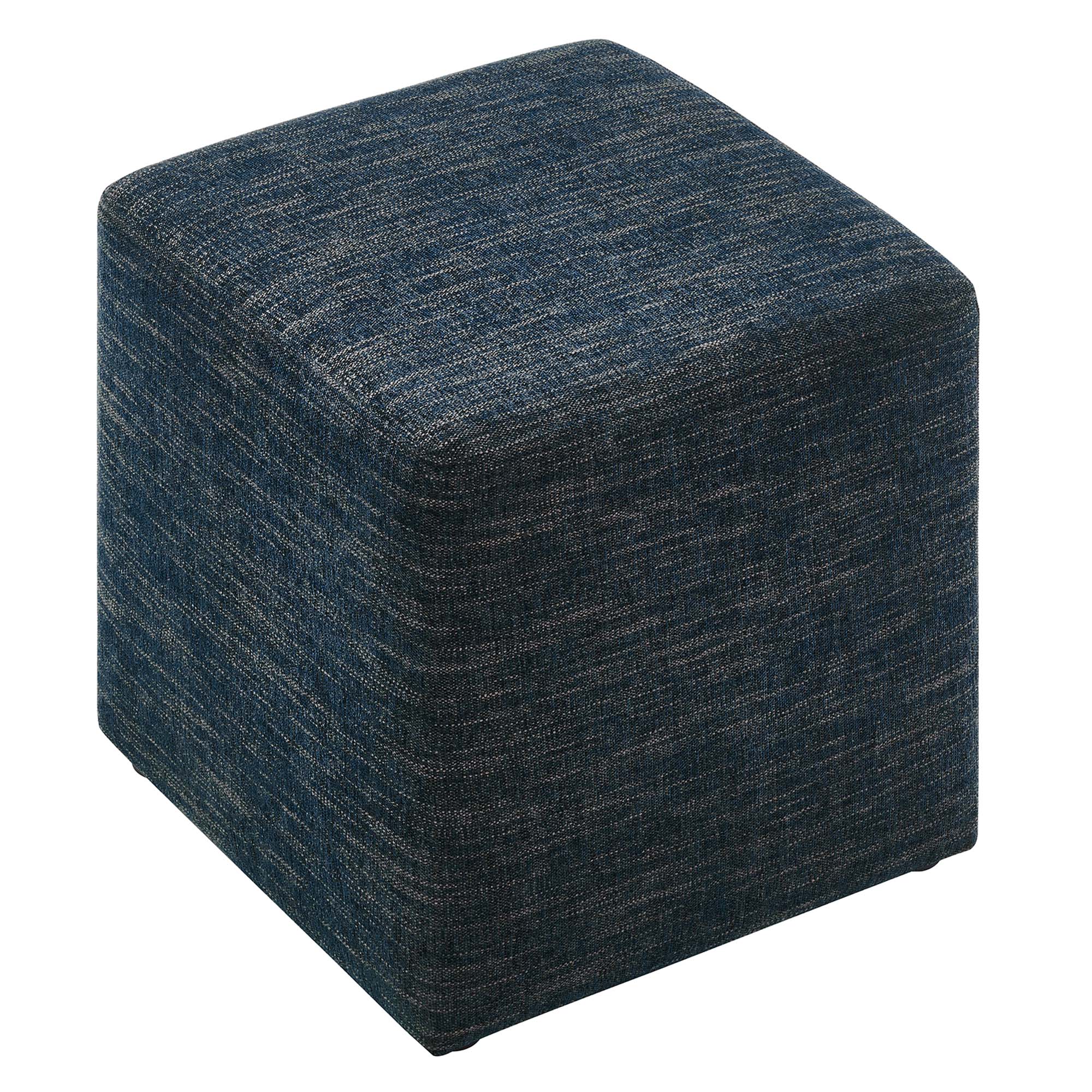 Callum Square Woven Heathered Fabric Upholstered Ottoman - Image 7