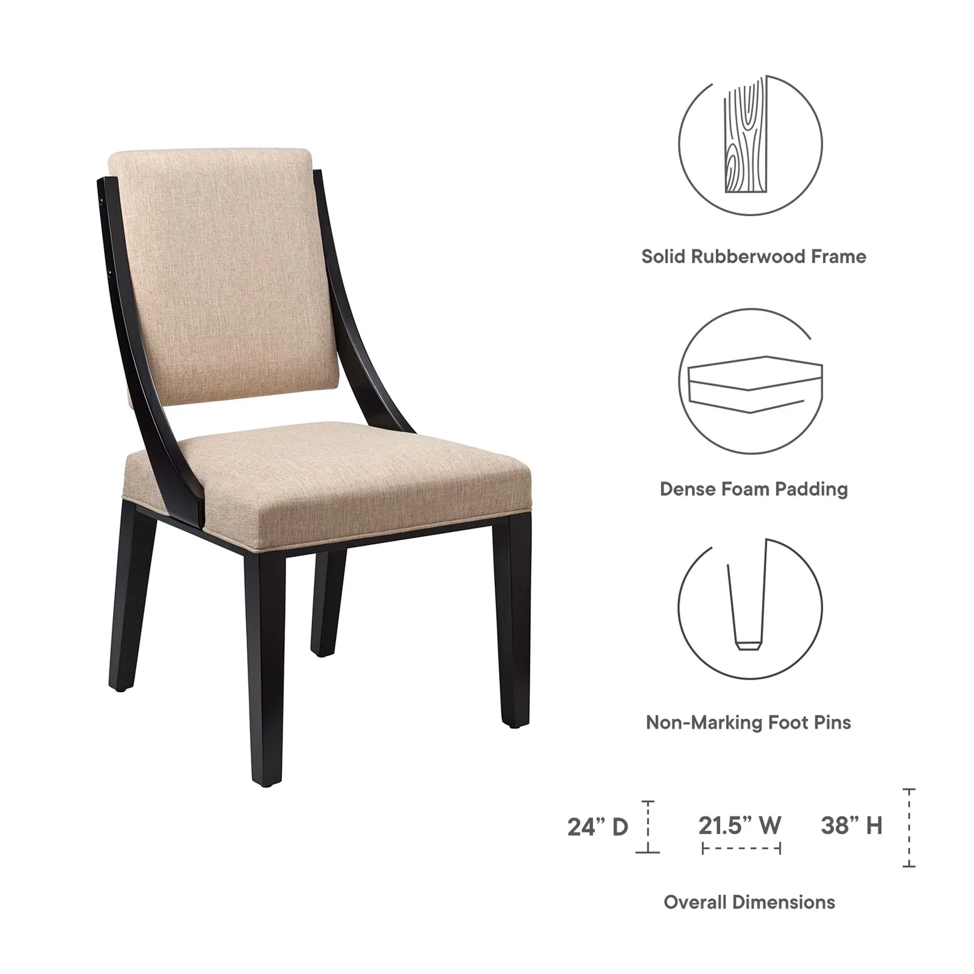 Cambridge Upholstered Fabric Dining Chairs - Set of 2 - Image 2