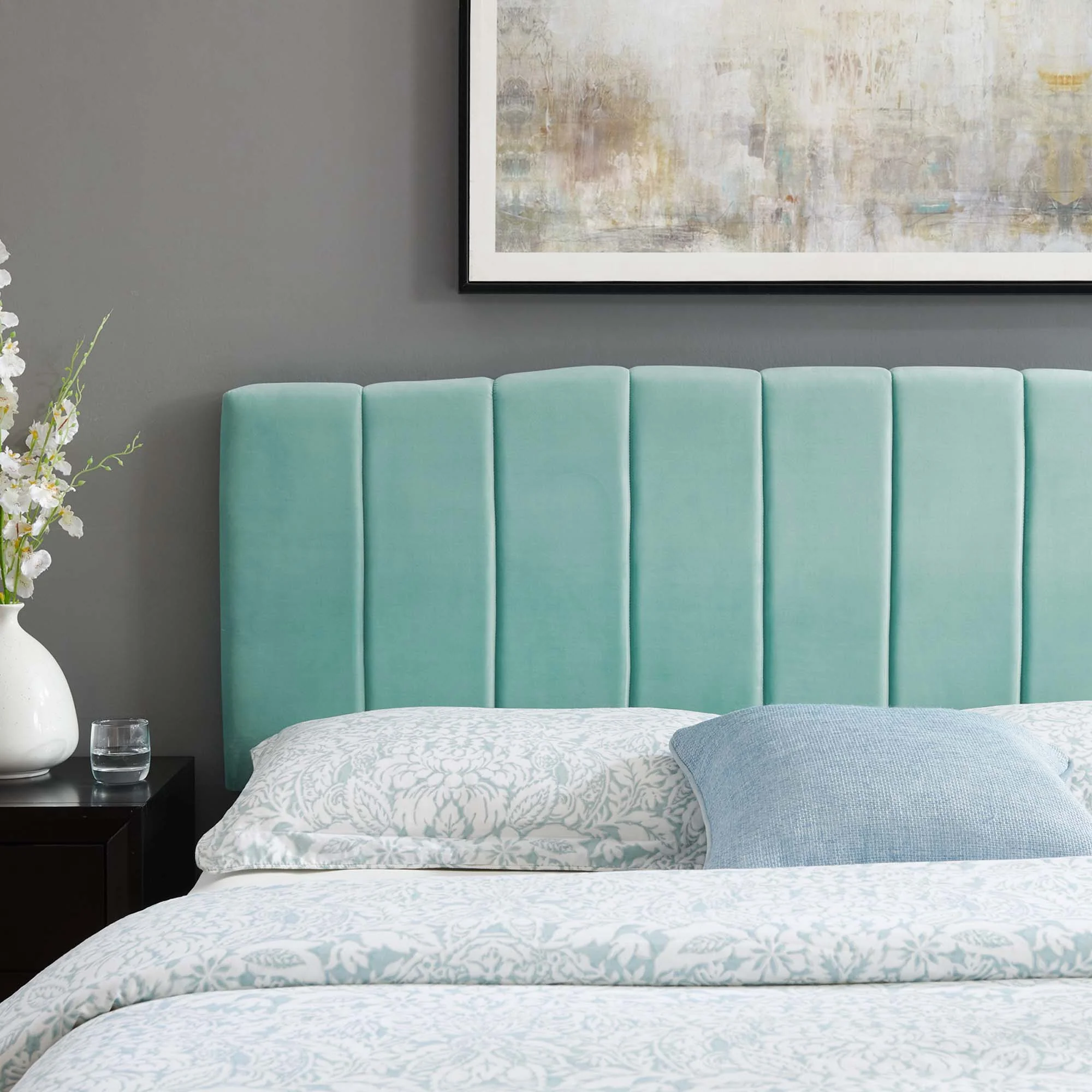 Camilla Channel Tufted Performance Velvet Headboard - Image 18
