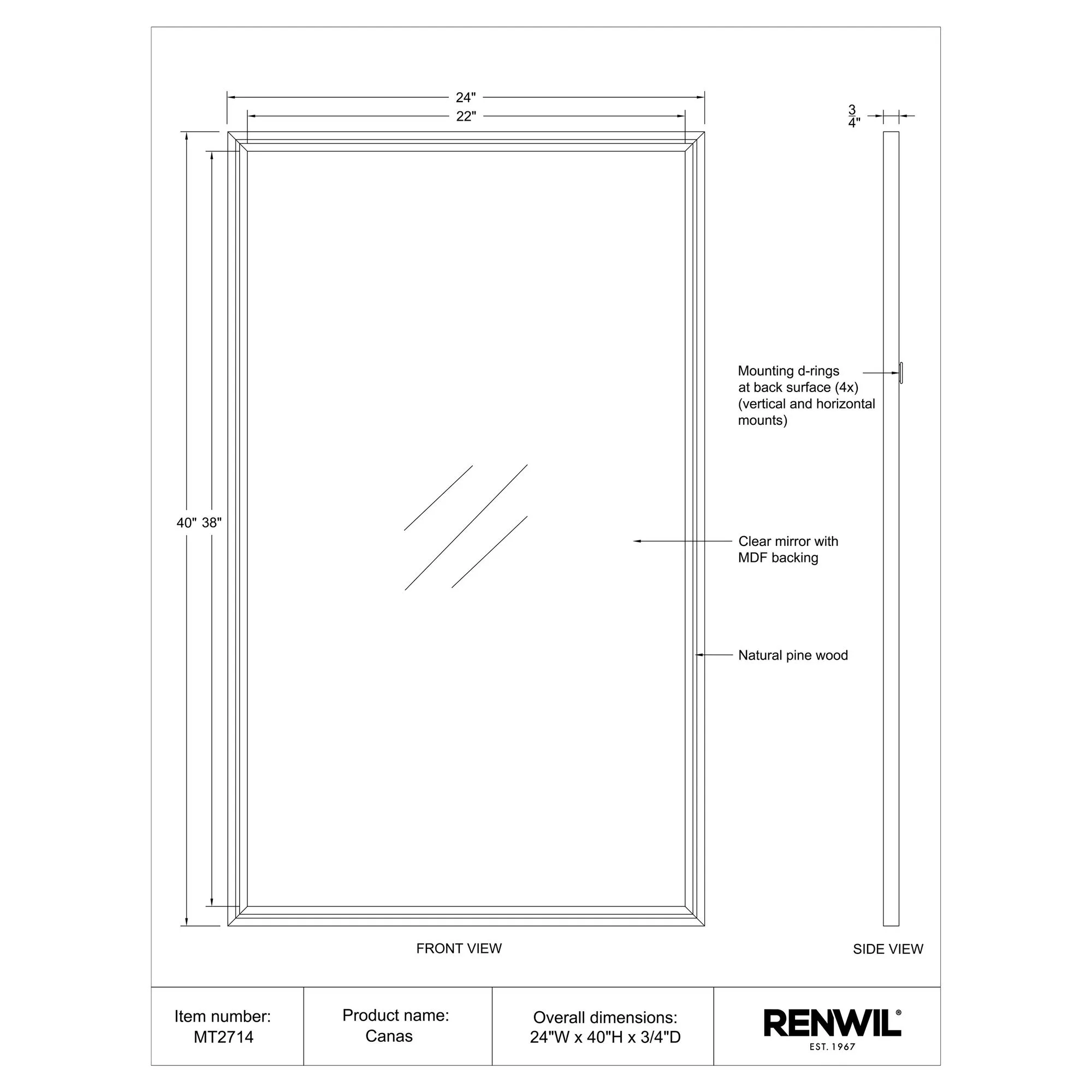 Canas Wall Mirror - Image 6