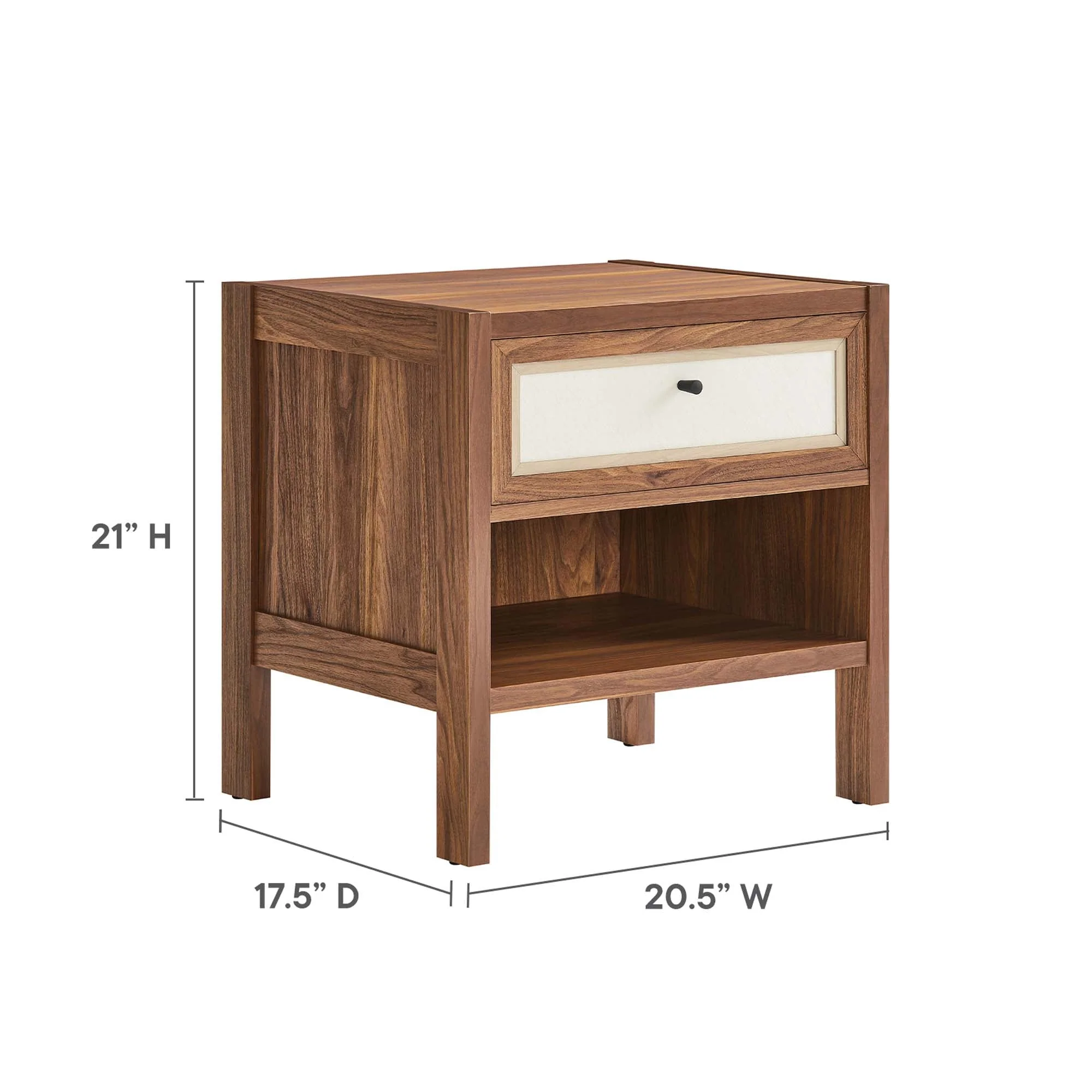 Capri Wood Grain Nightstand in Walnut - Image 9