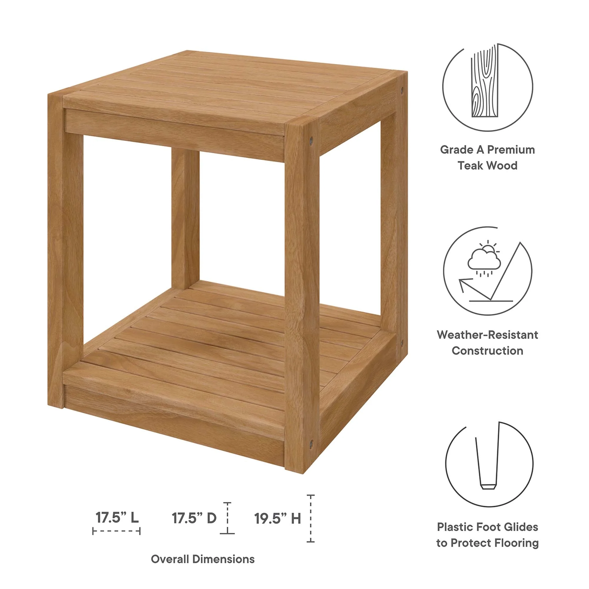 Carlsbad 3-Piece Teak Wood Outdoor Patio Set - Image 36