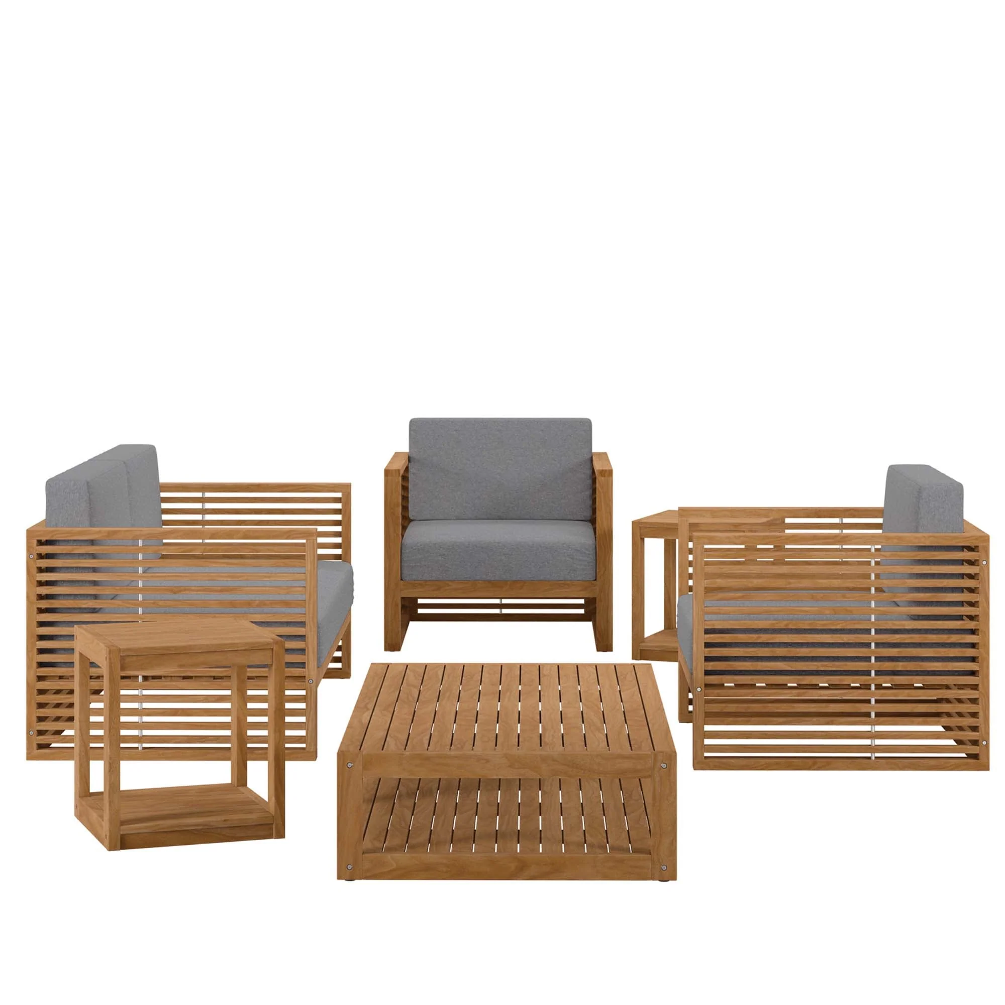 Carlsbad 6-Piece Teak Wood Outdoor Patio Set - Image 3