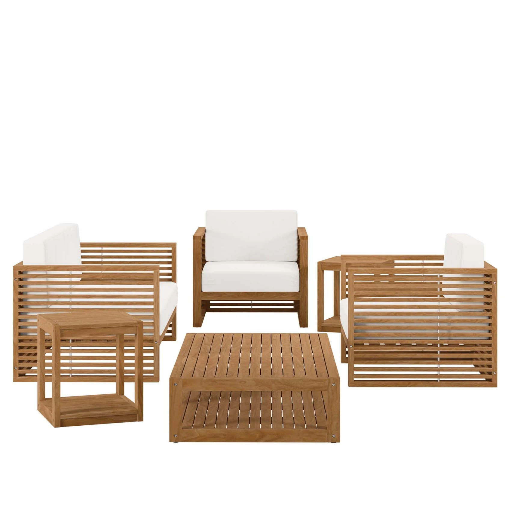 Carlsbad 6-Piece Teak Wood Outdoor Patio Set - Image 37