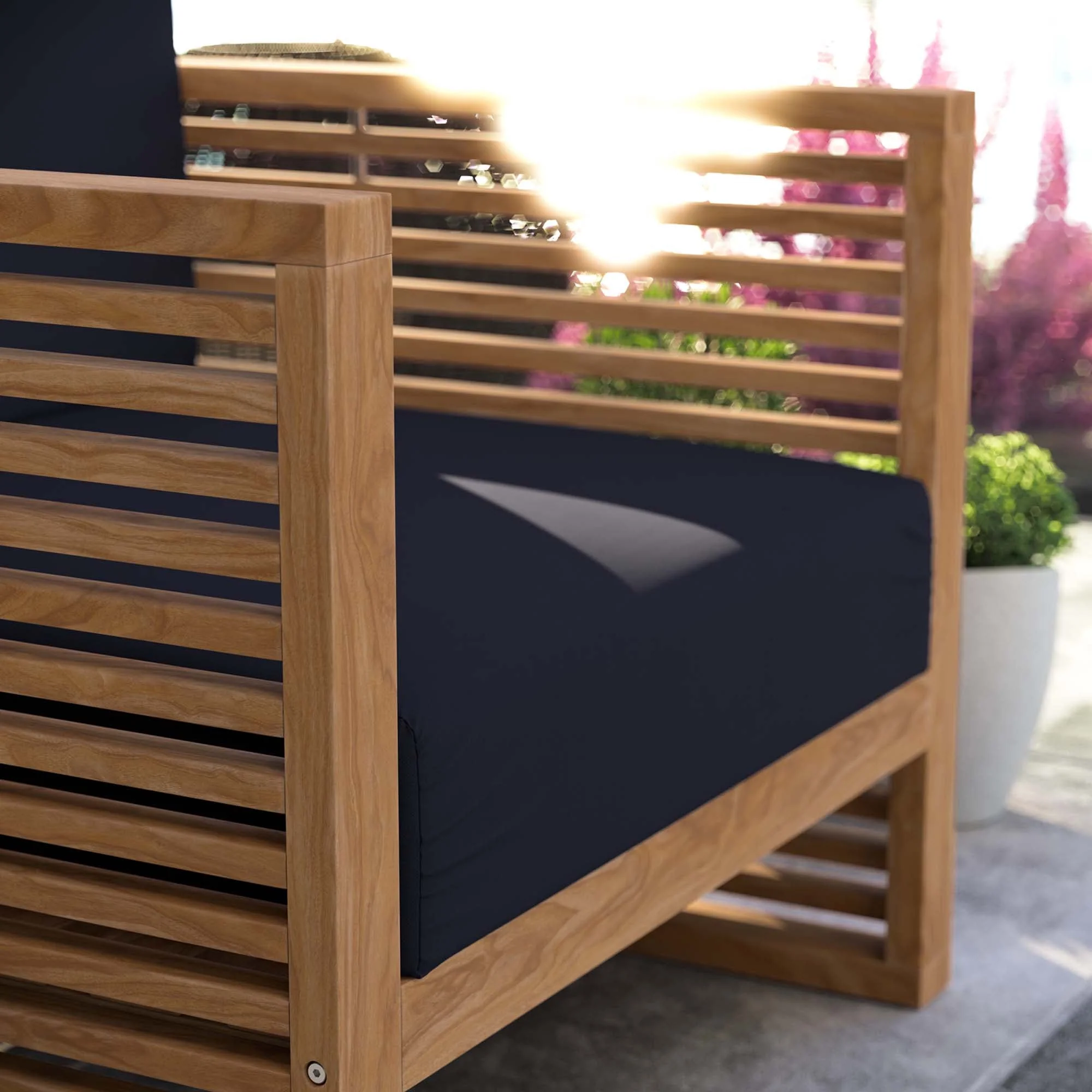 Carlsbad Teak Wood Outdoor Patio Armchair - Image 11