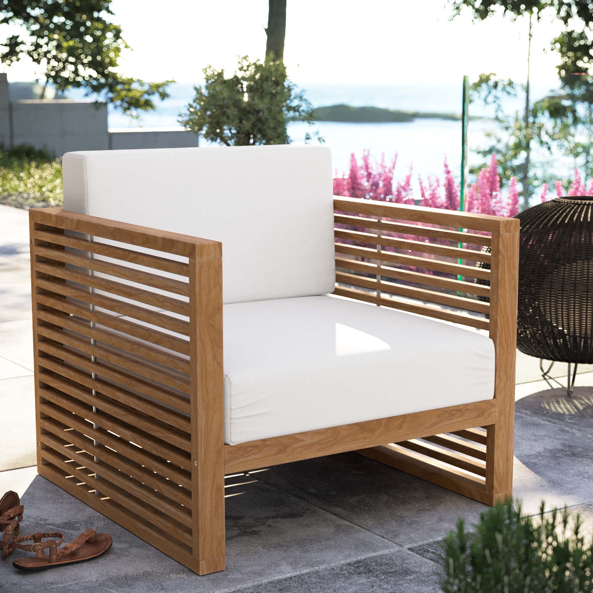 Carlsbad Teak Wood Outdoor Patio Armchair - Image 18