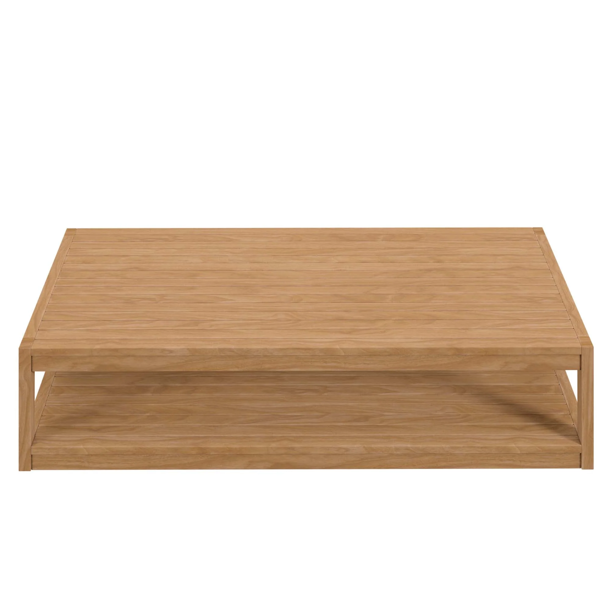 Carlsbad Teak Wood Outdoor Patio Coffee Table in Natural - Image 5