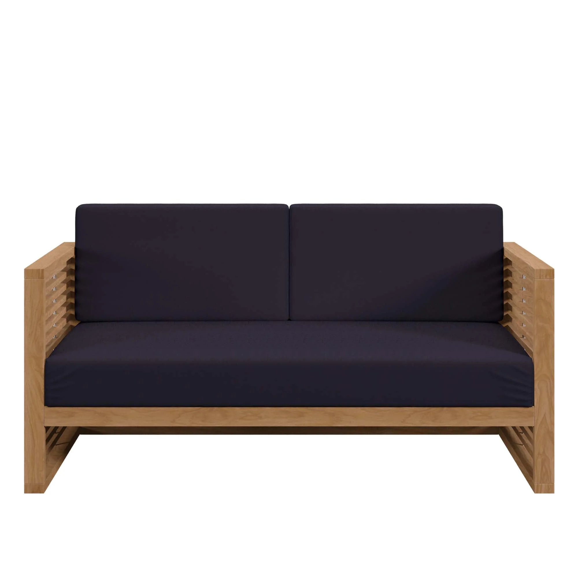 Carlsbad Teak Wood Outdoor Patio Loveseat - Image 12