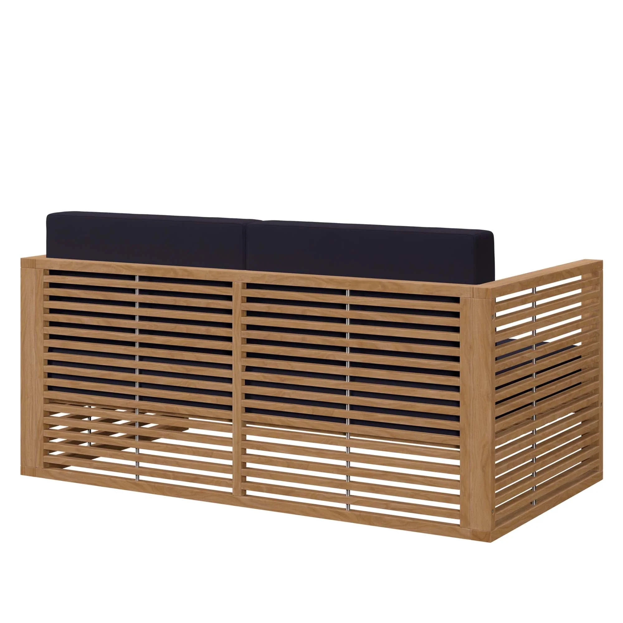 Carlsbad Teak Wood Outdoor Patio Loveseat - Image 14