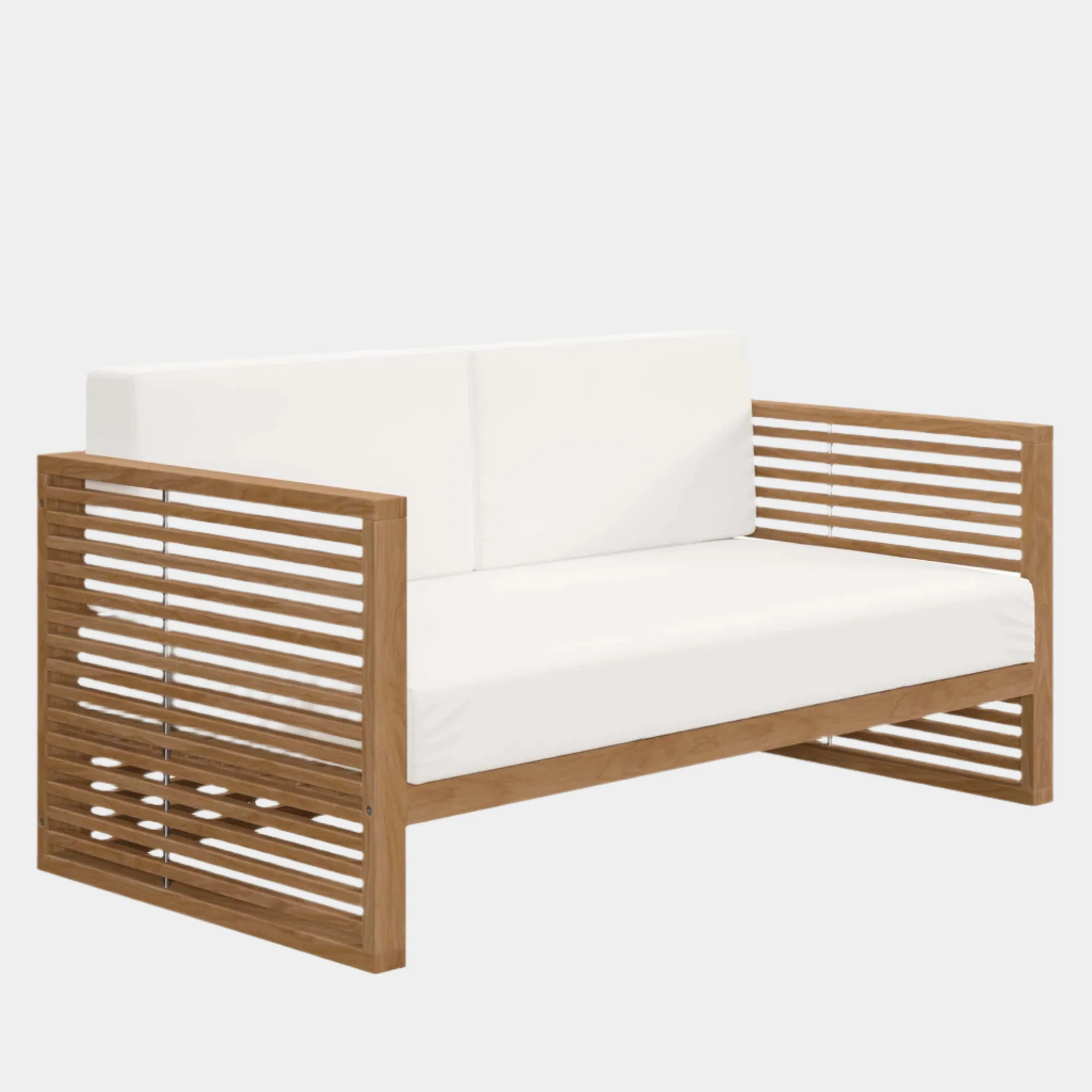 Carlsbad Teak Wood Outdoor Patio Loveseat - Image 17