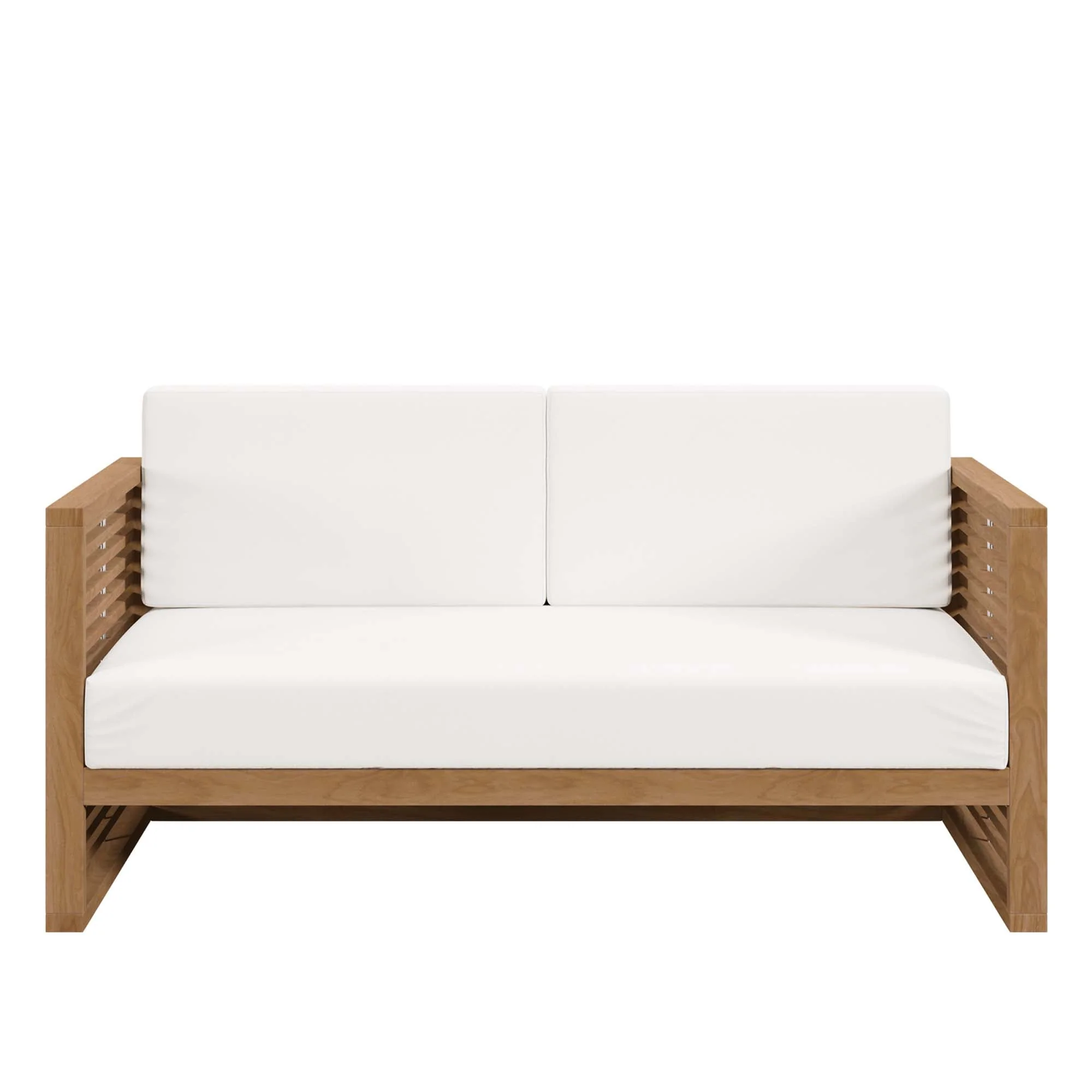 Carlsbad Teak Wood Outdoor Patio Loveseat - Image 20