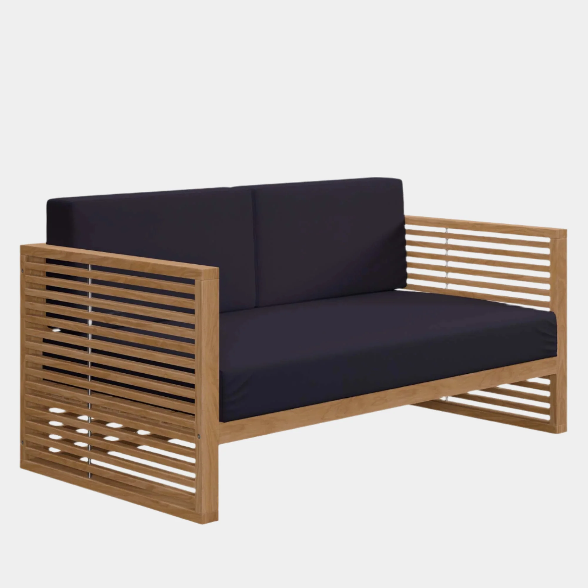 Carlsbad Teak Wood Outdoor Patio Loveseat - Image 9