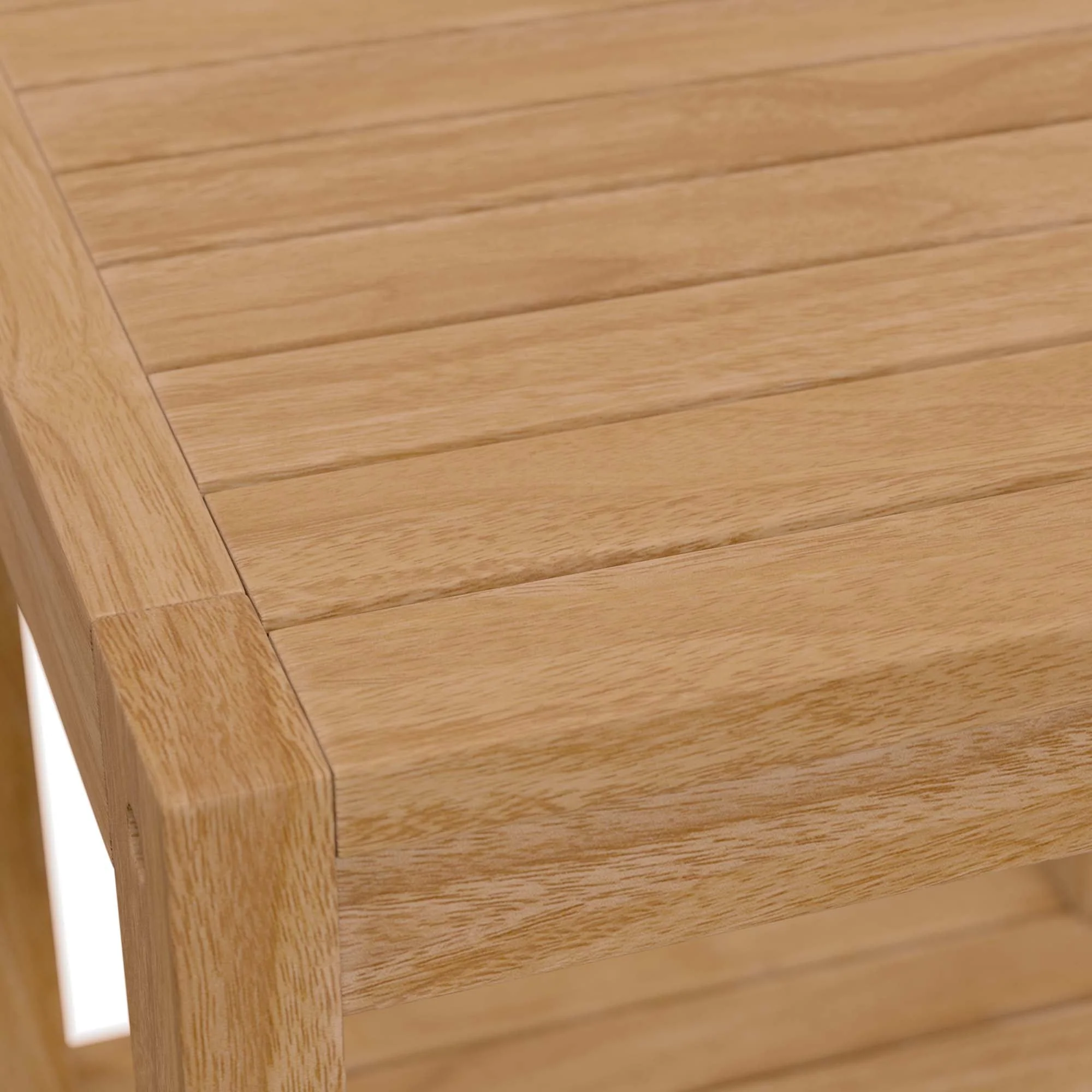 Carlsbad Teak Wood Outdoor Patio Side Table in Natural - Image 7