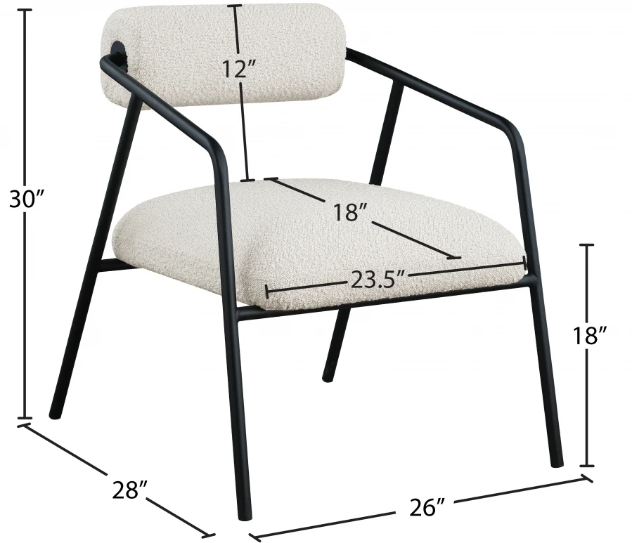 Carly Boucle Fabric Upholstered Accent Chair - Image 13