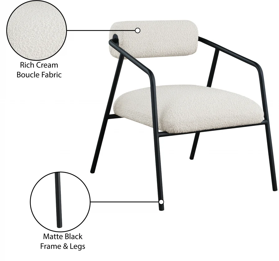 Carly Boucle Fabric Upholstered Accent Chair - Image 14