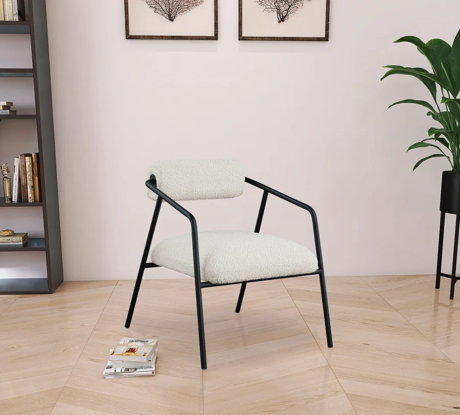 Carly Boucle Fabric Upholstered Accent Chair - Image 9