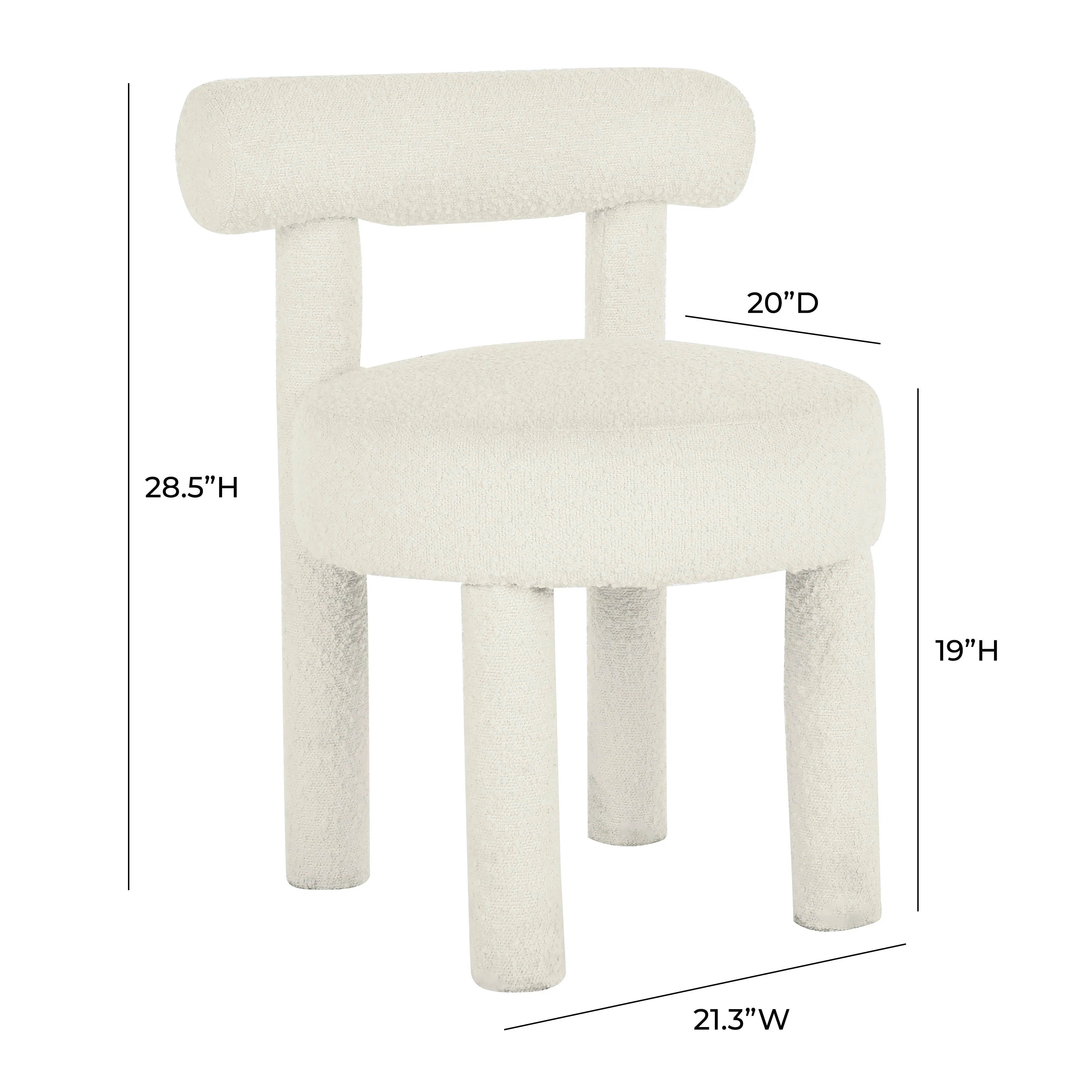 Carmel Cream Performance Boucle Dining Chair - Image 6