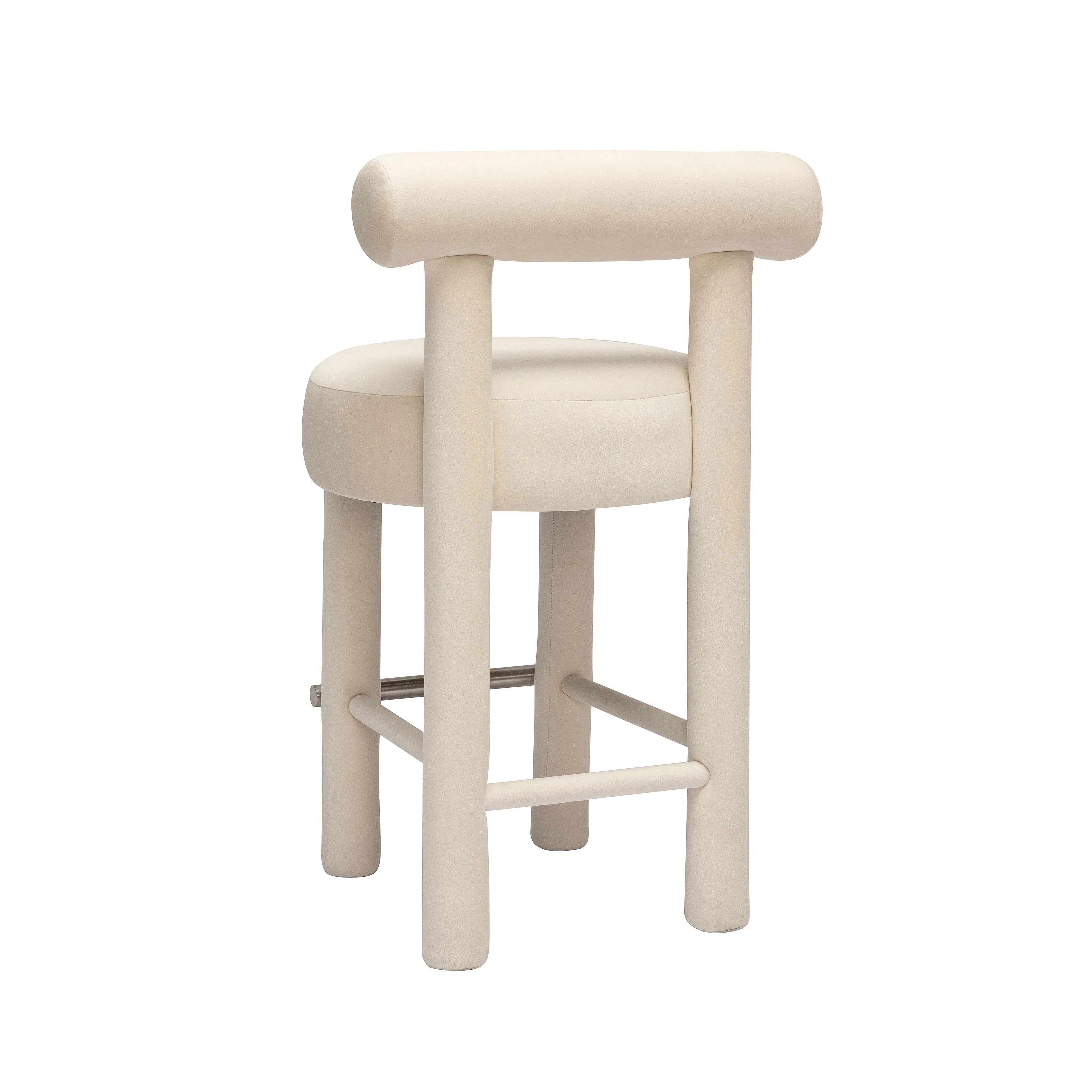 Carmel Cream Performance Velvet Counter Stool - Image 4