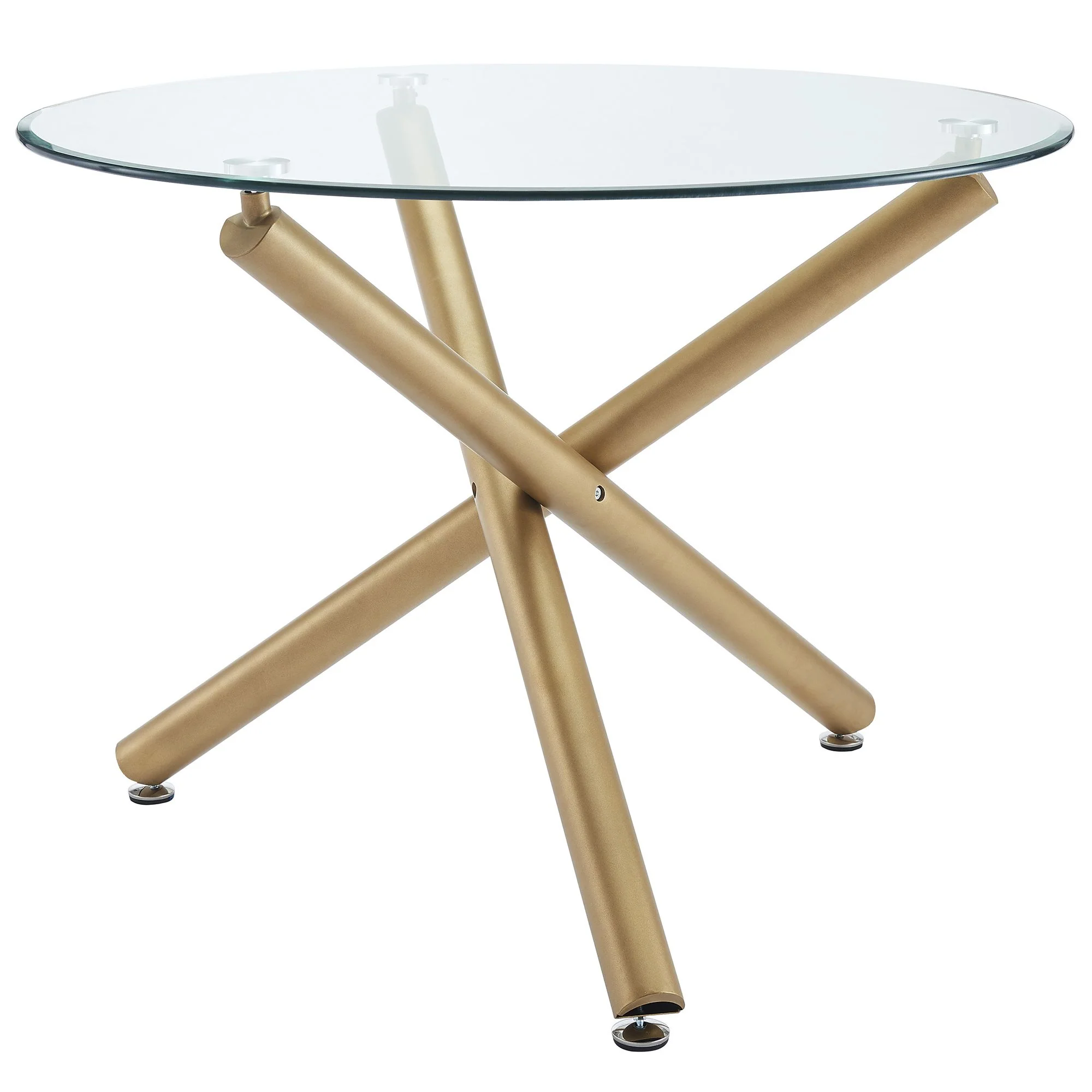 Carmilla/Antoine 5pc Dining Set in Aged Gold with White Chair - Image 2