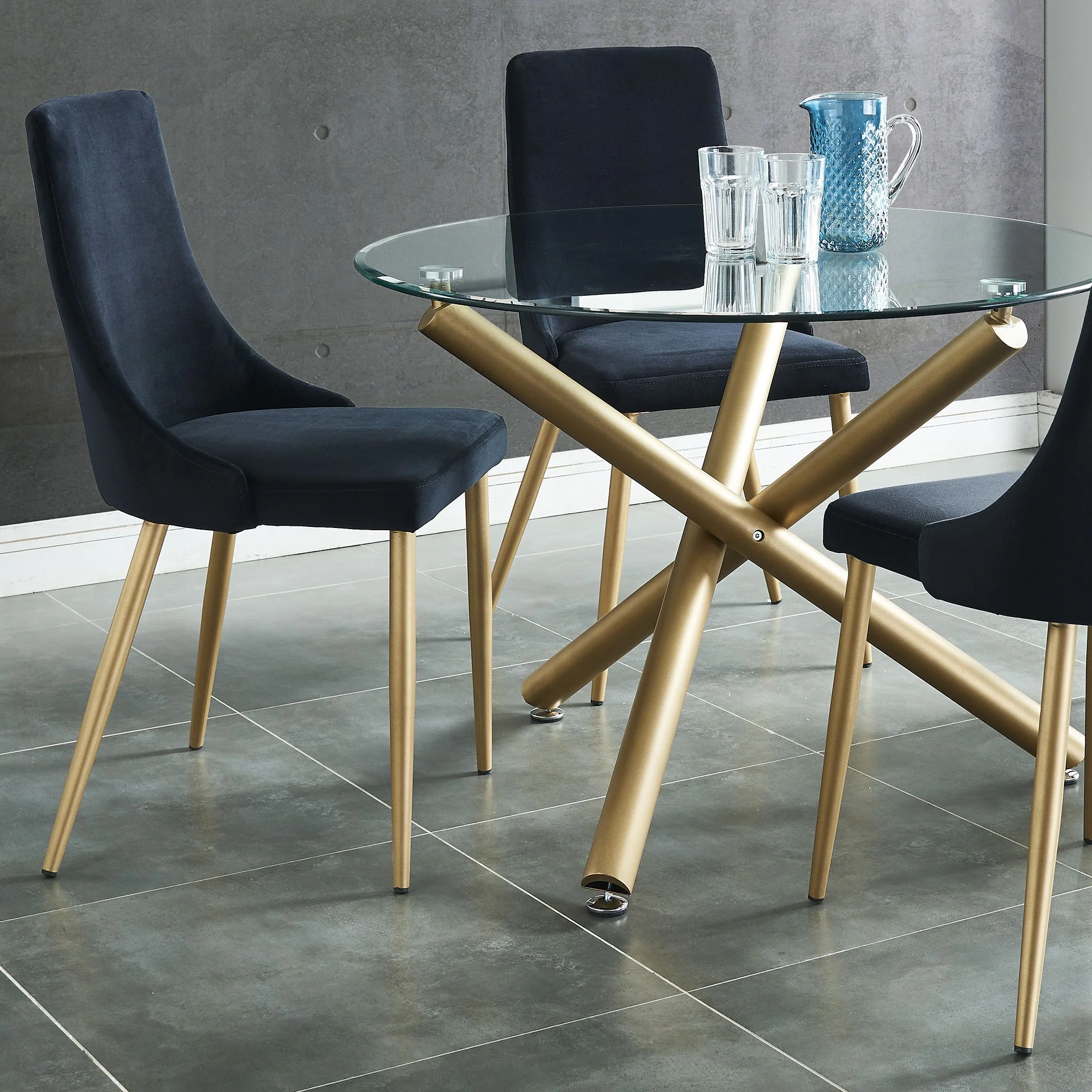 Carmilla Dining Chair, set of 2, in Black and Aged Gold - Image 2