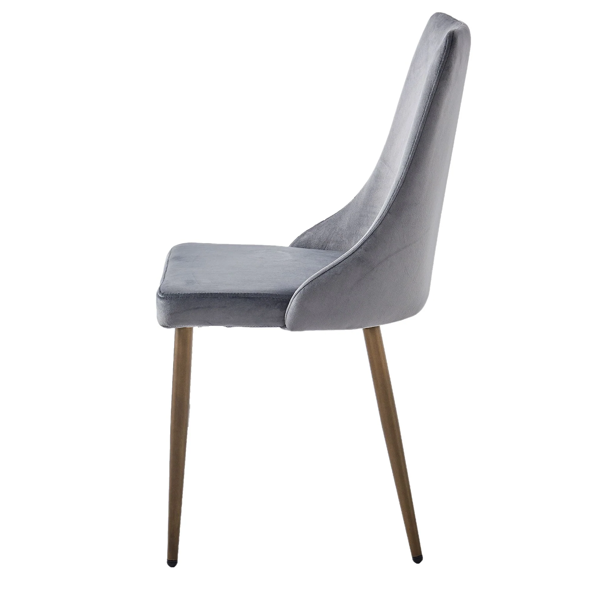 Carmilla Dining Chair, set of 2, in Grey and Aged Gold - Image 4