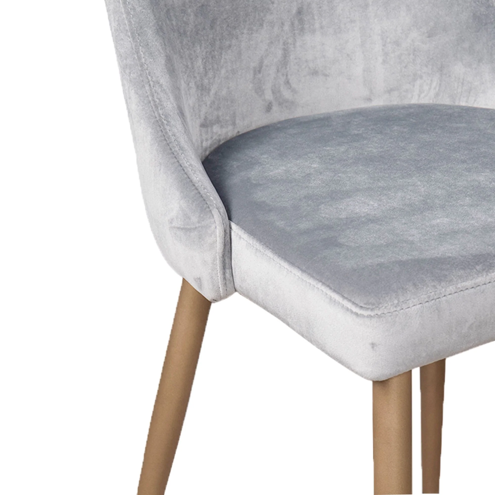 Carmilla Dining Chair, set of 2, in Grey and Aged Gold - Image 6