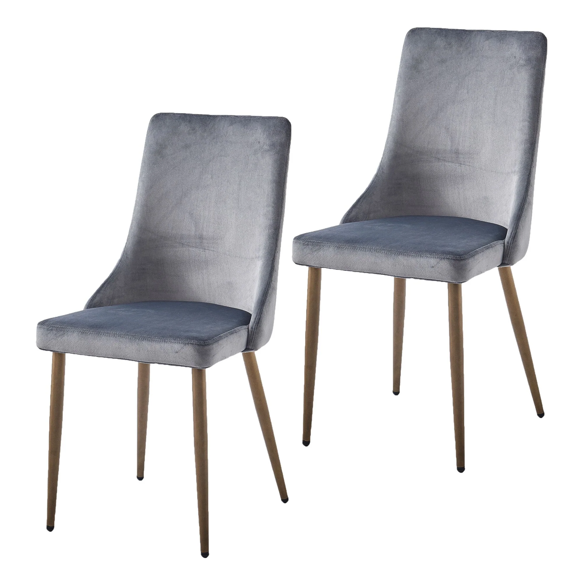 Carmilla Dining Chair, set of 2, in Grey and Aged Gold - Image 7