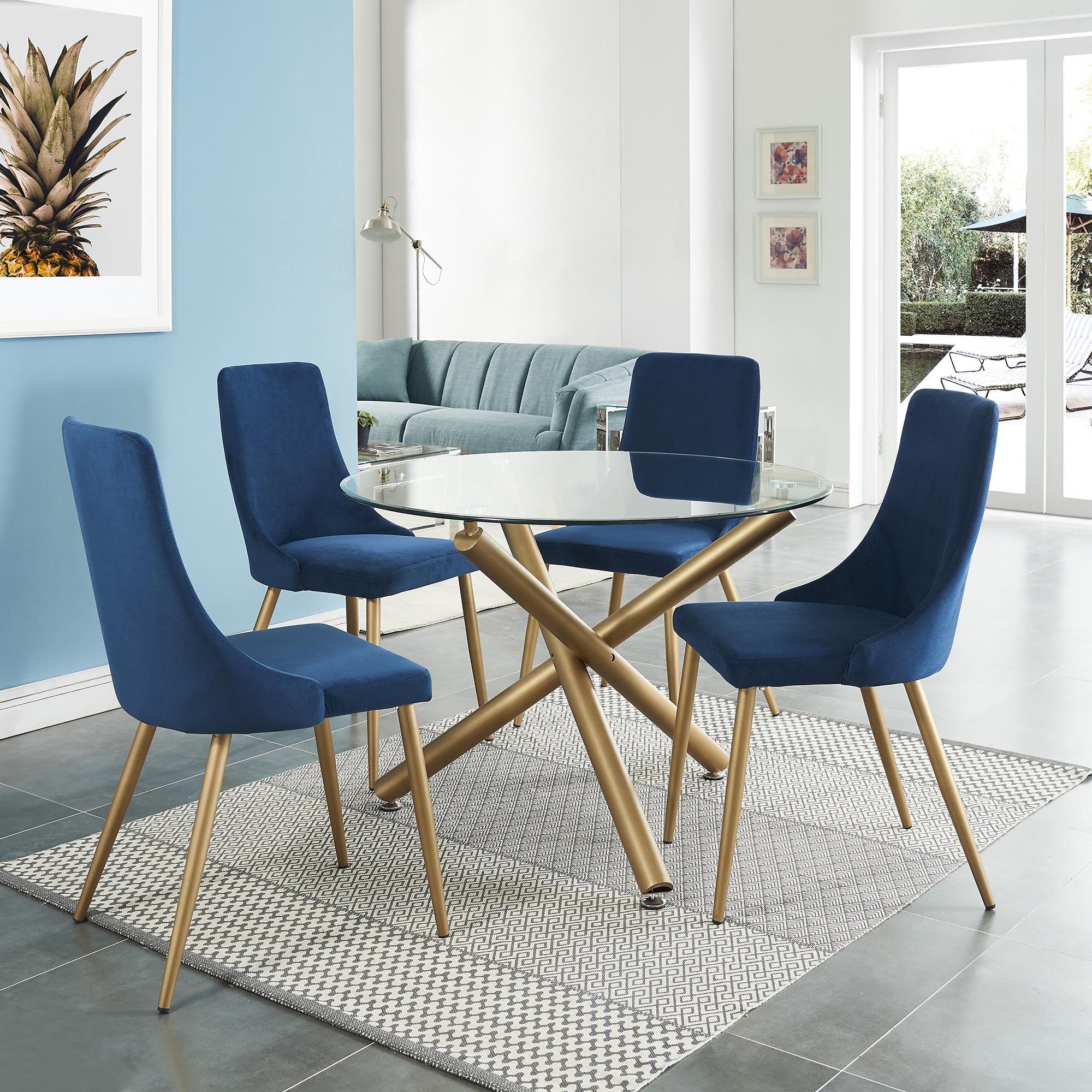 Carmilla Round Dining Table in Aged Gold - Image 4