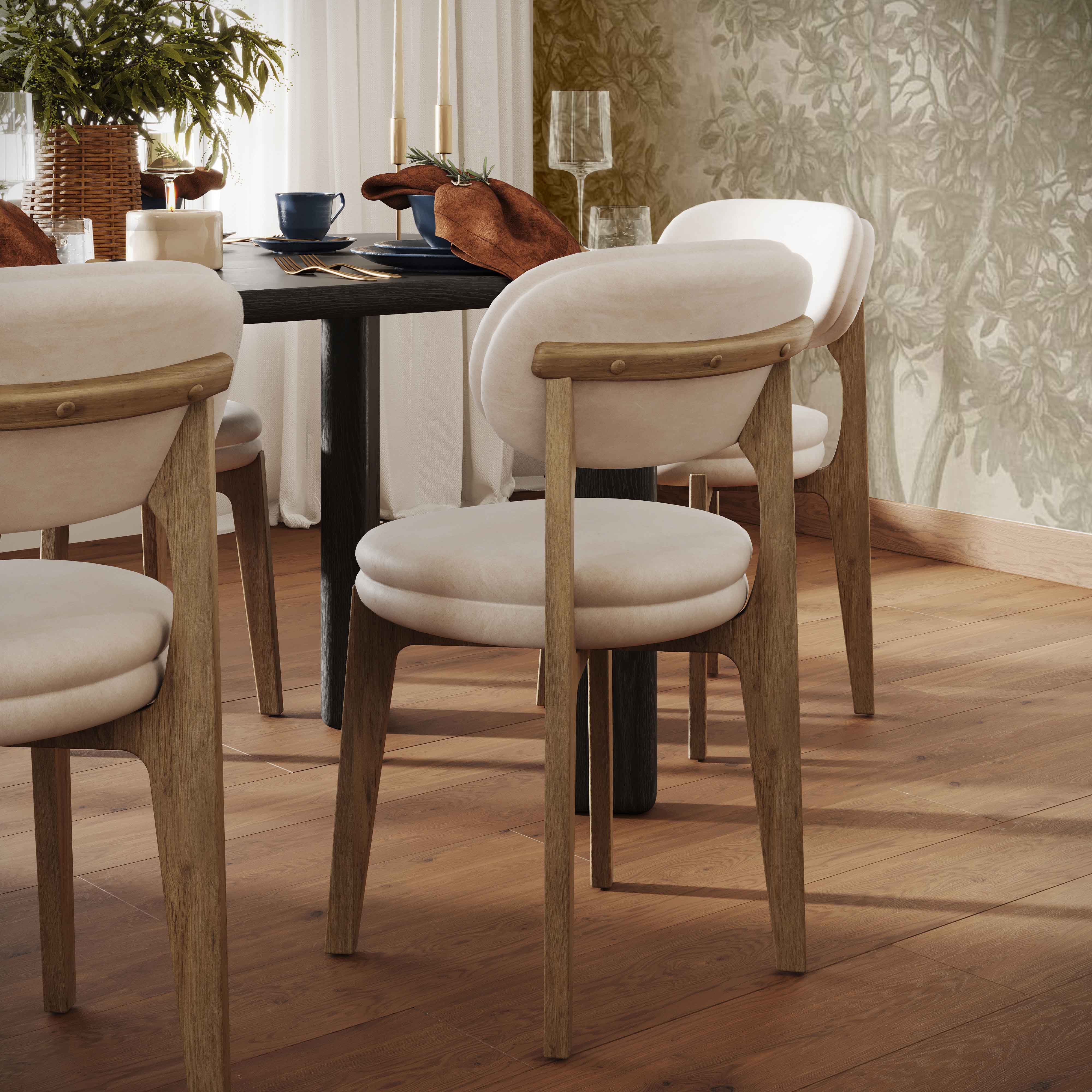 Carnation Cream Performance Vegan Leather Dining Chair - Image 2