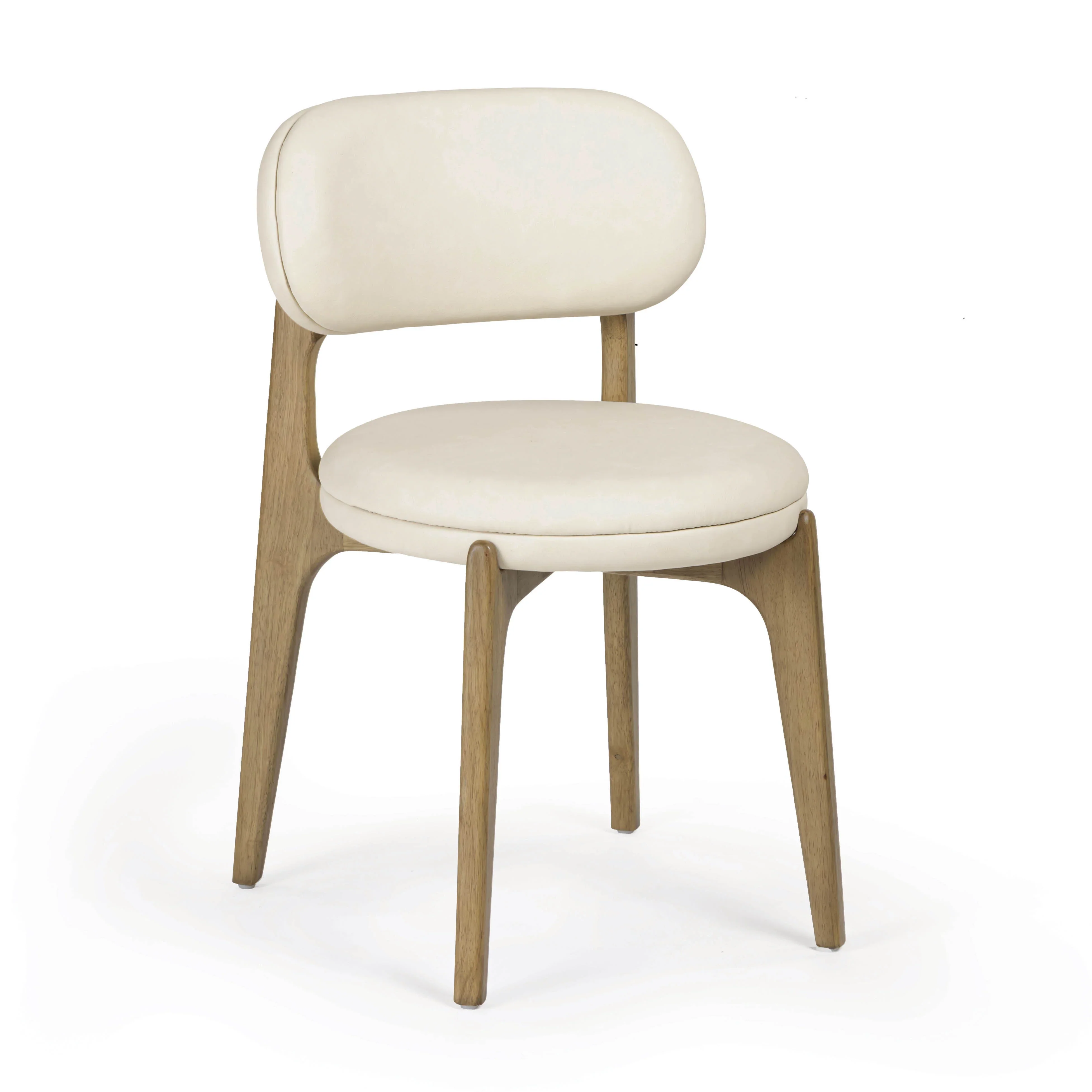 Carnation Cream Performance Vegan Leather Dining Chair - Image 3