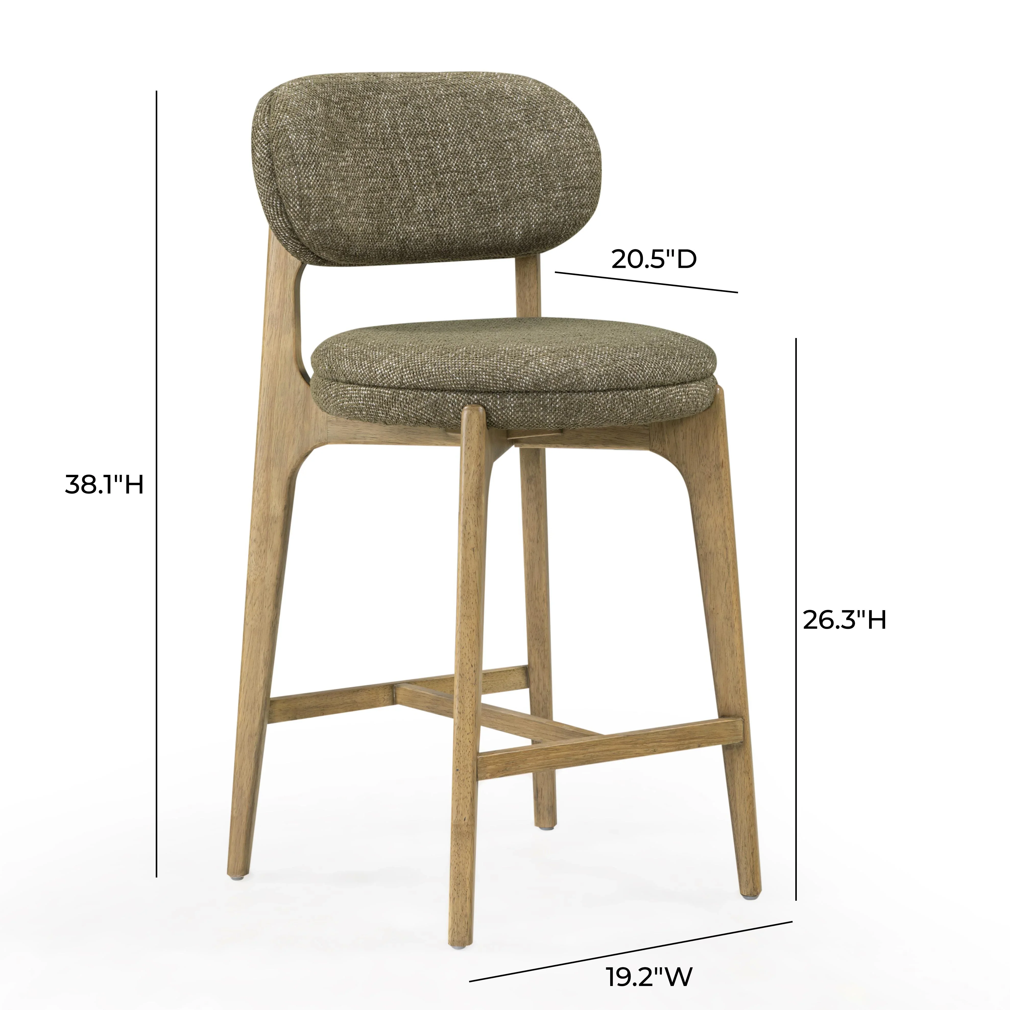 Carnation Performance Fabric Counter Stool - Image 14