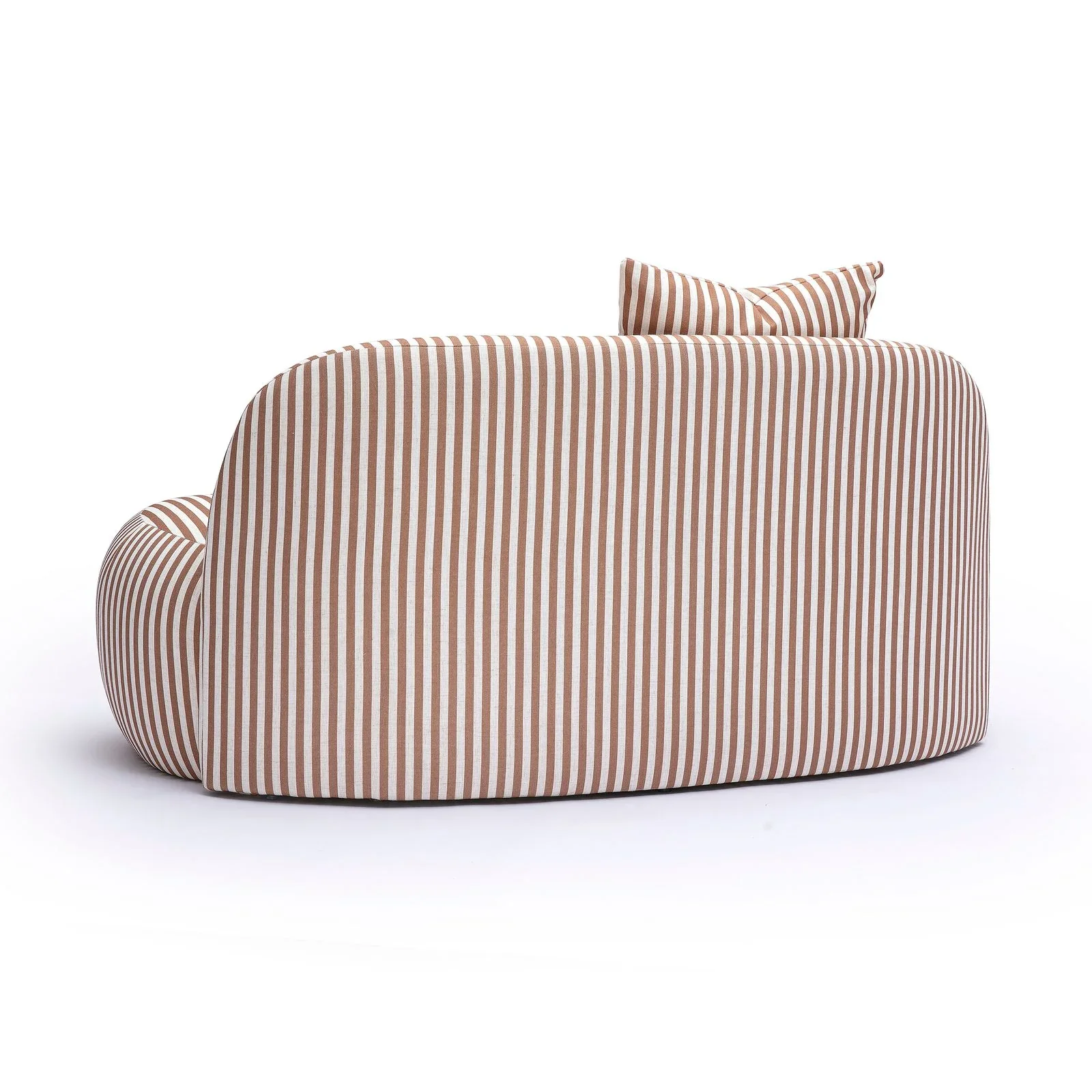 Carraway 59" Brown Striped Performance Linen Loveseat - Image 4