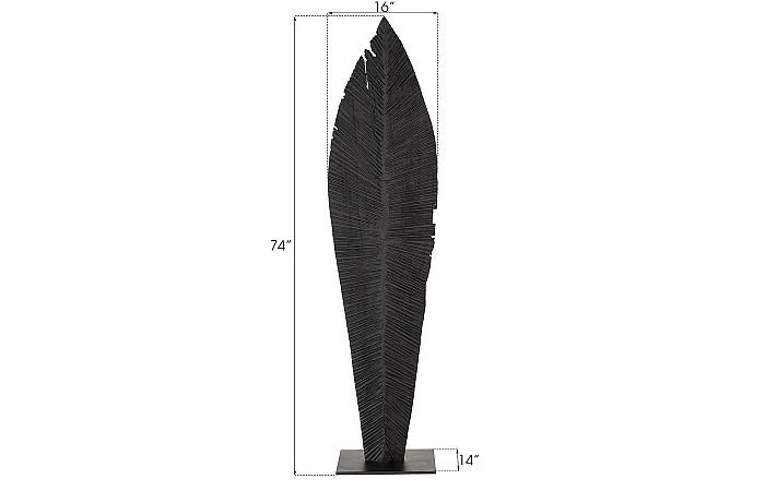 Carved Leaf on Stand, Burnt, LG - Image 6