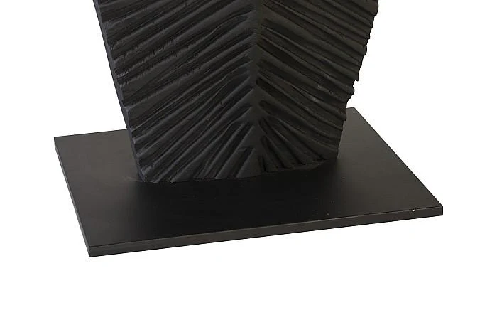 Carved Leaf on Stand, Burnt, SM - Image 4