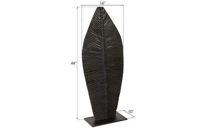 Carved Leaf on Stand, Burnt, SM - Image 6