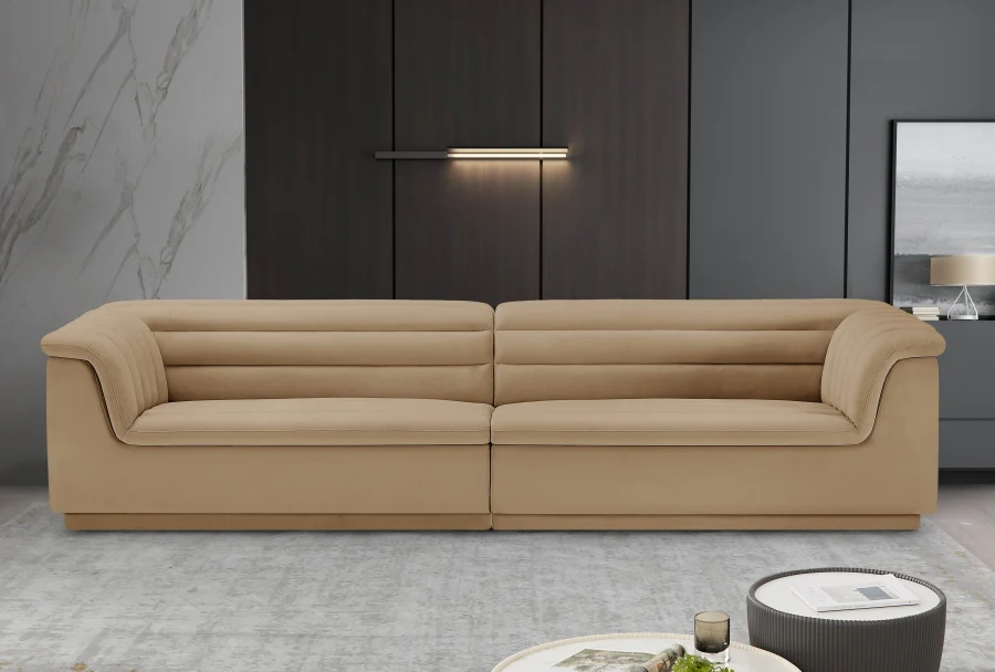 Cascade Velvet Fabric Sofa - Image 2