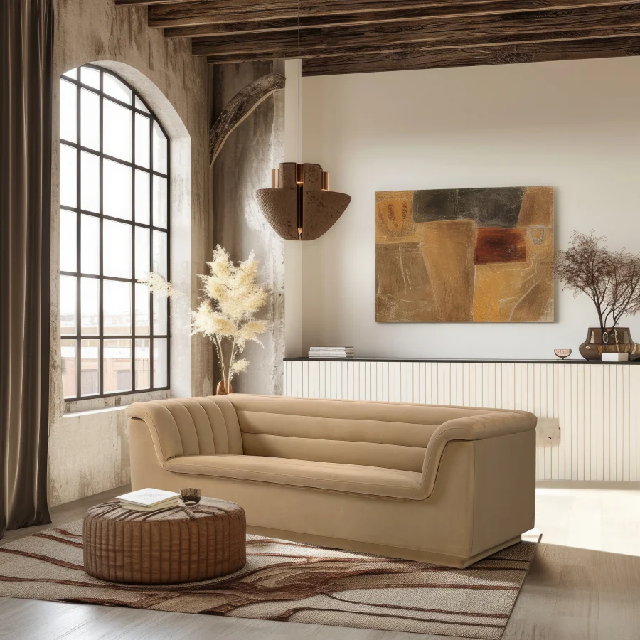 Cascade Velvet Fabric Sofa - Image 18